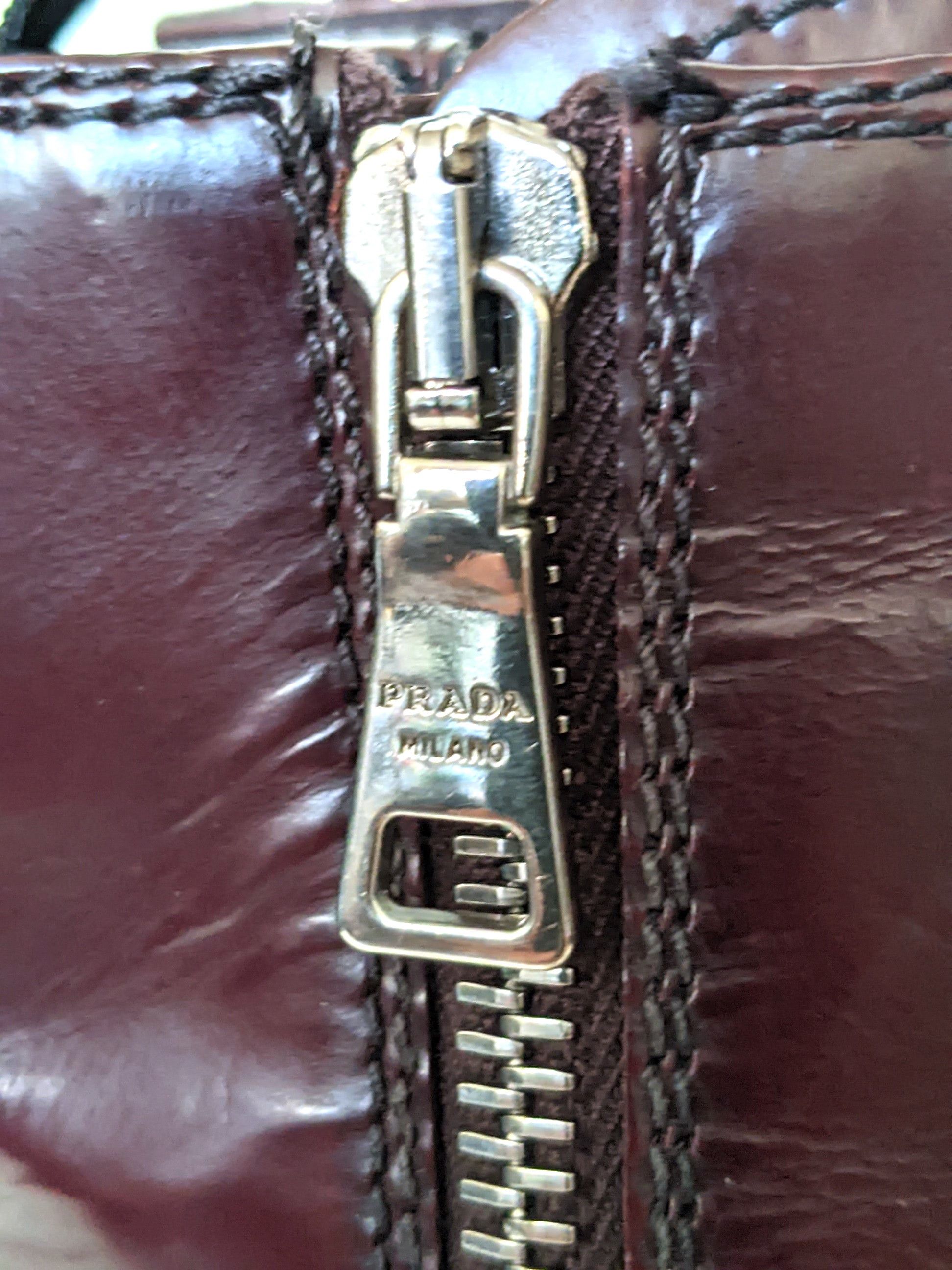 Prada PRADA lace up boots burgundy leather combat 40 Size US 10 / IT 40 - 3 Thumbnail