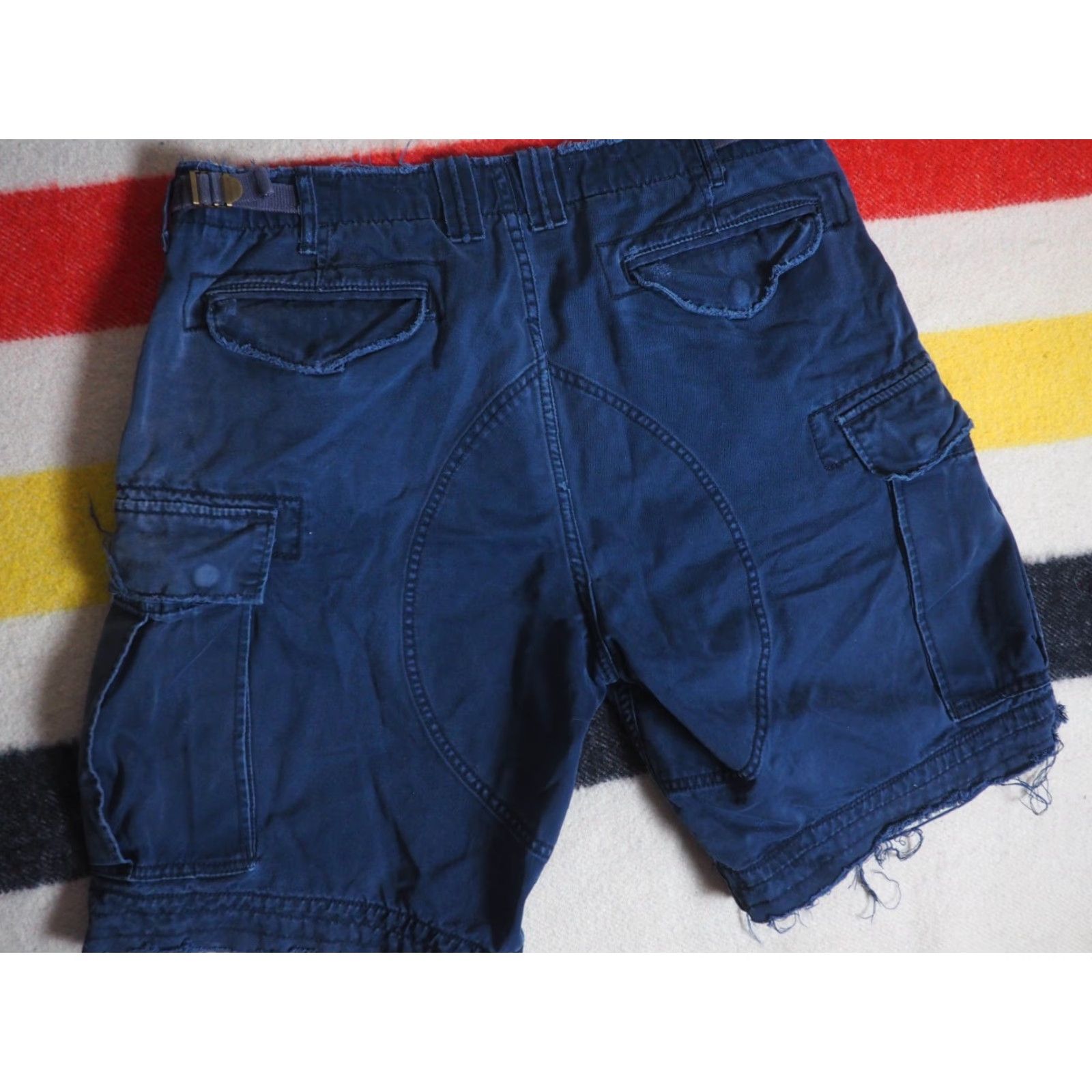 Polo Ralph Lauren VTG 90s Polo Ralph Lauren Type 1 Military Faded Blue 36W Distress Cargo Shorts Polo Ralph Lauren Shirt Adult 36 Blue 1990s Mens Size US M / EU 48-50 / 2 - 7 Thumbnail