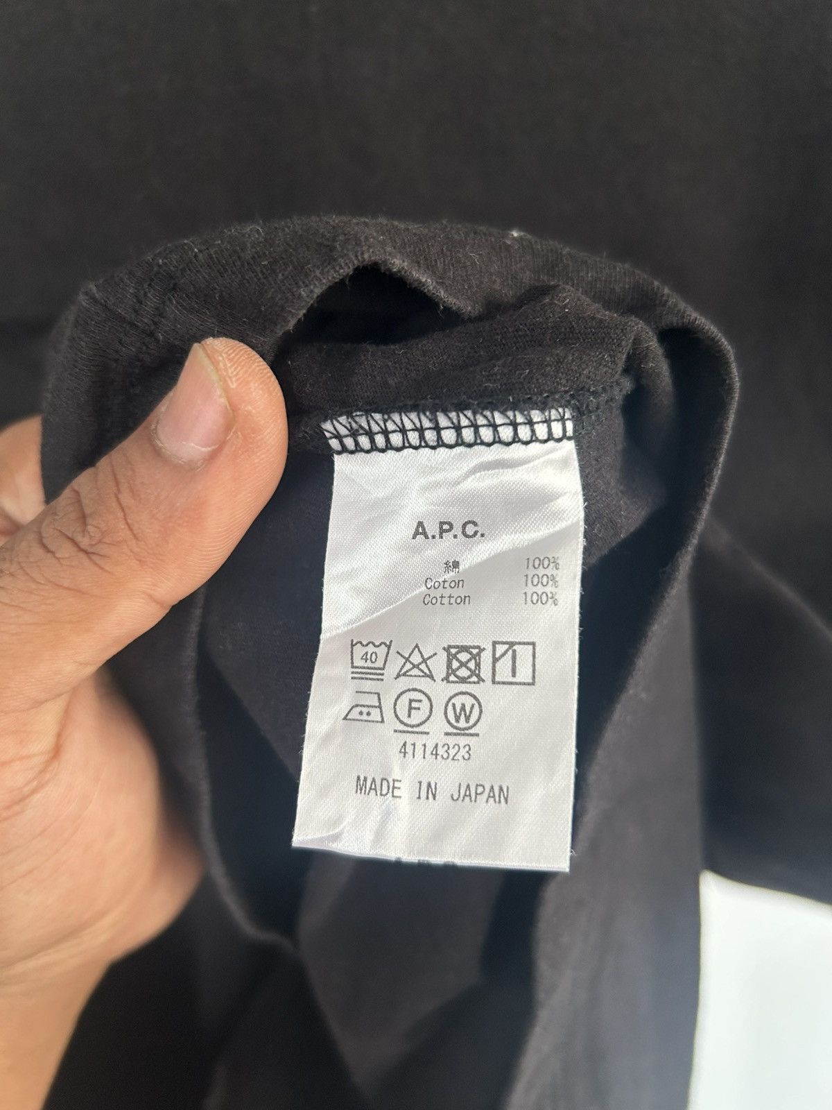 A.P.C. A.P.C Vintage Fronthit Black Tee Size US M / EU 48-50 / 2 - 5 Thumbnail