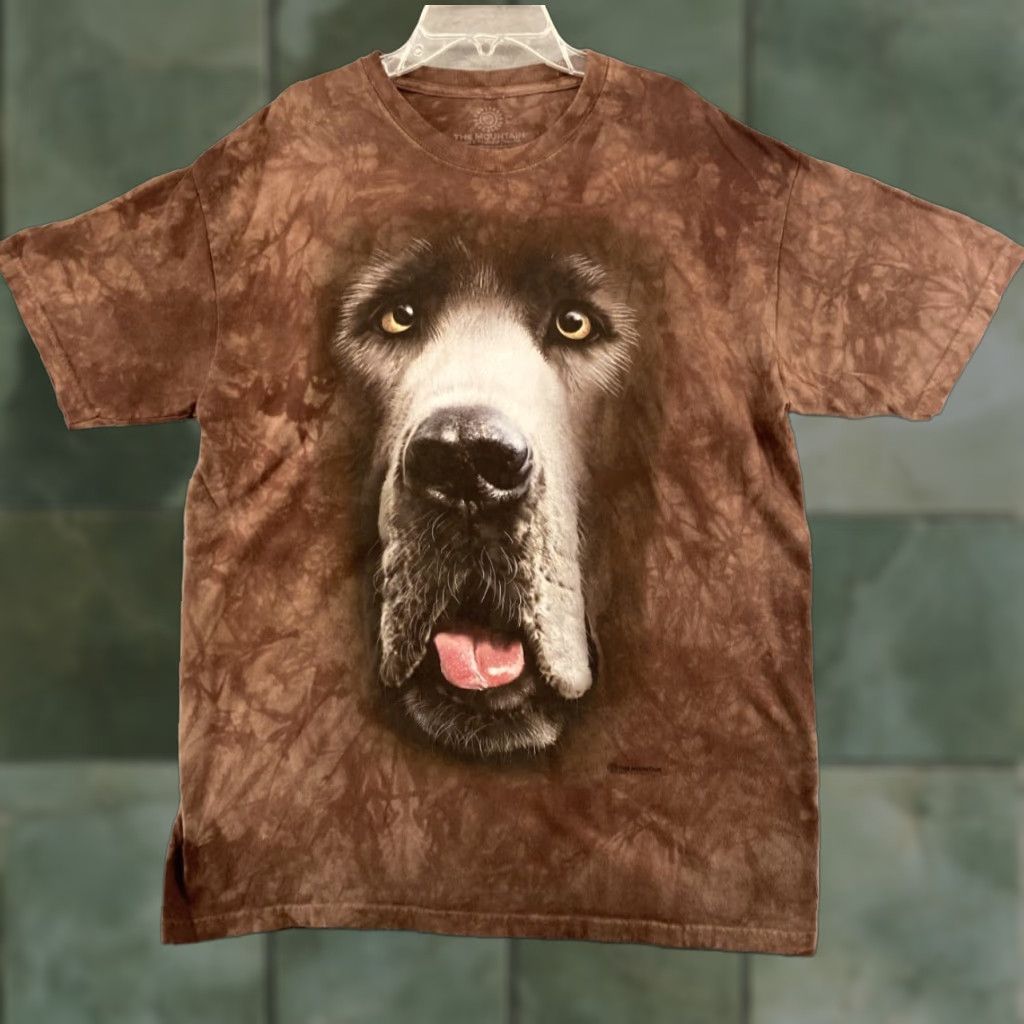 The Mountain The Mountain Brown Dog T-Shirt Adults L Tie Dye Cotton Unisex 2020s Animal Summer Size US L / EU 52-54 / 3 - 1 Thumbnail