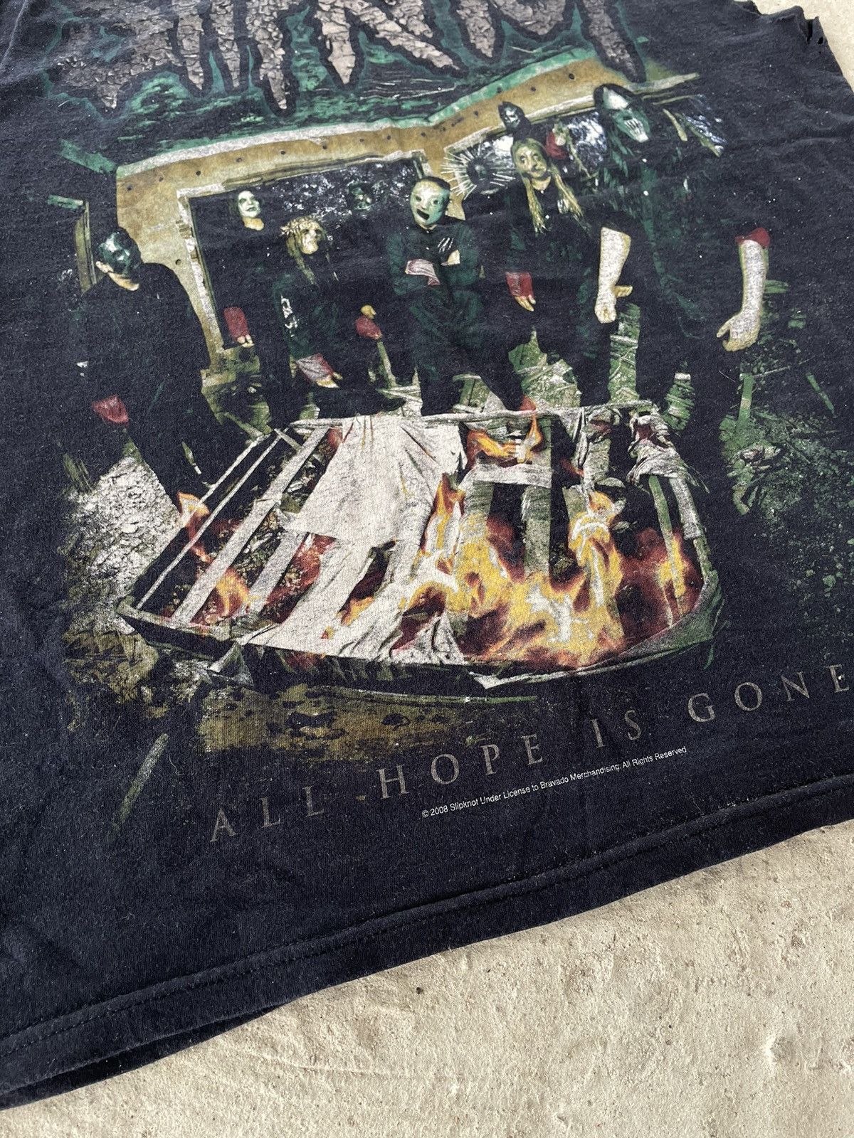 Band Tees × Vintage Vintage 2008 Slipknot Rock Metal Distressed Tour Tank Top Size US L / EU 52-54 / 3 - 3 Thumbnail