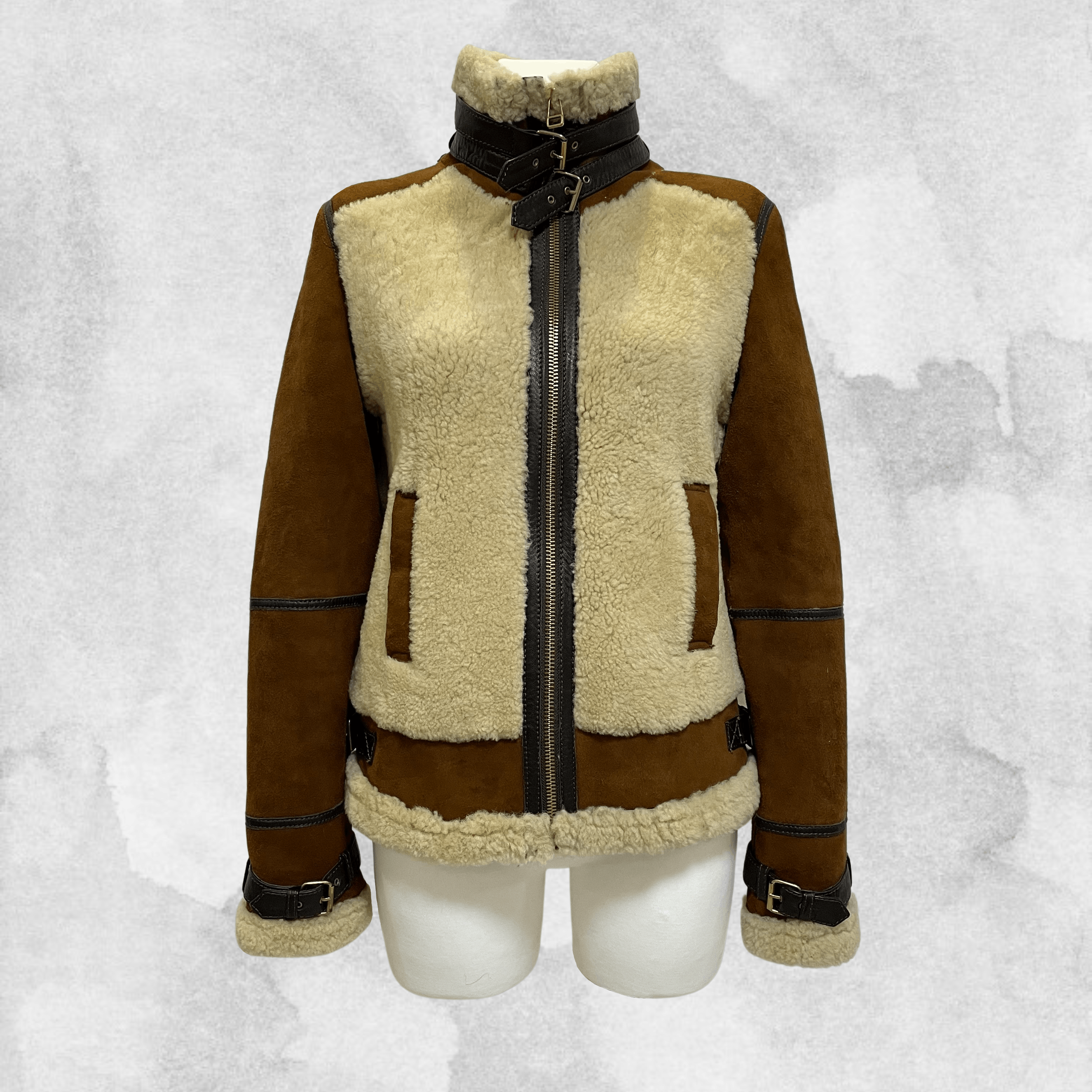 Massimo Dutti MASSIMO DUTTI Aviator Fur Shearling Bomber Jacket Sheepskin Size M / US 6-8 / IT 42-44 - 1 Thumbnail
