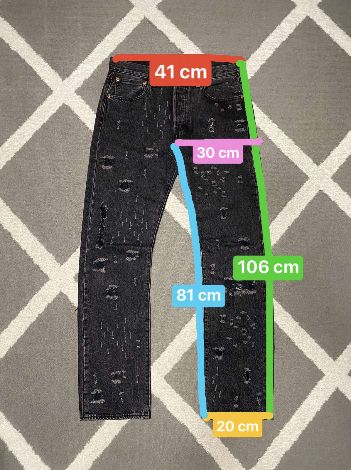 Levi's × Vintage Levi’s 501 Original Fit men’s Straight Fit Denim Jeans Size US 32 / EU 48 - 17 Thumbnail