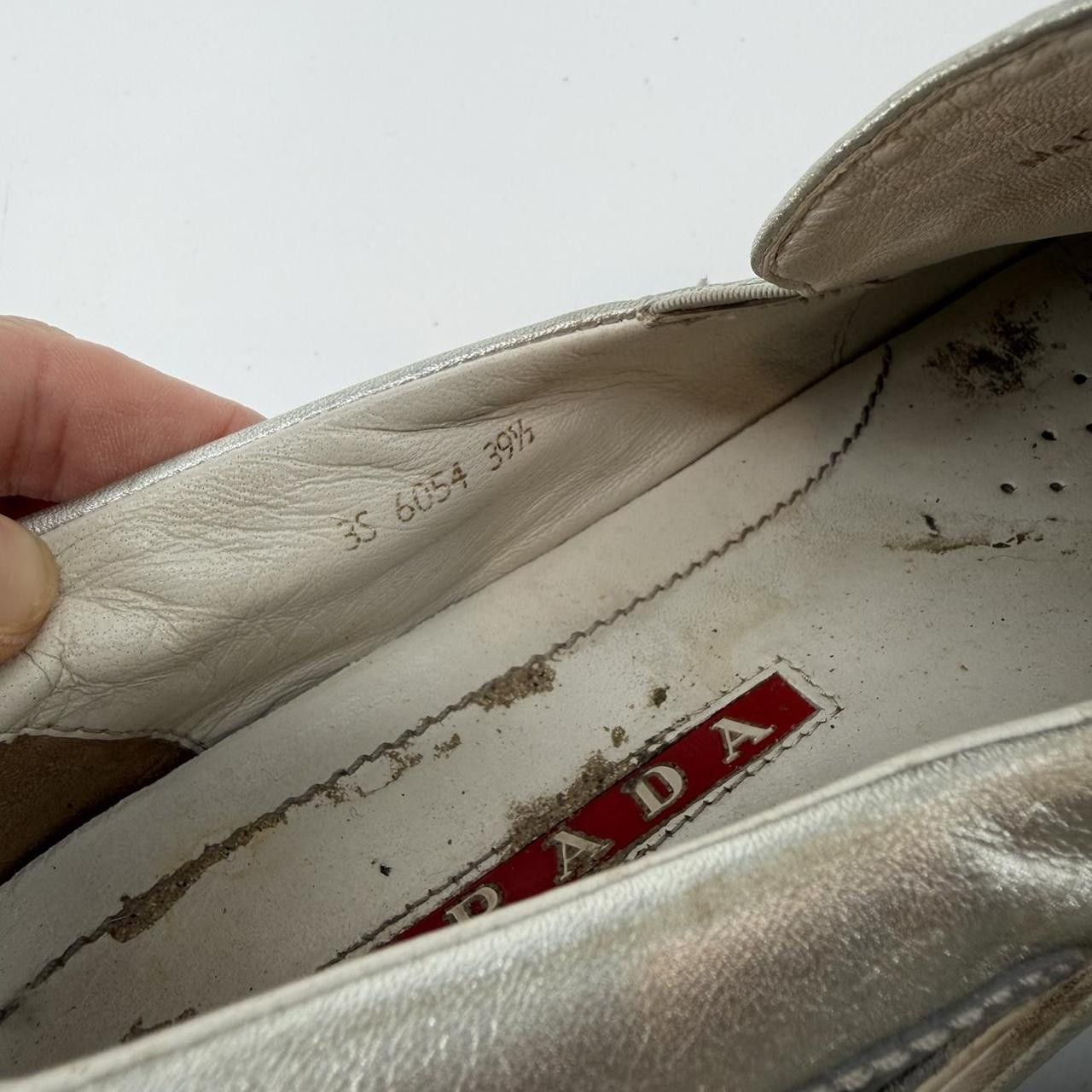 Prada Prada Silver Leather Slip On Sneakers Size US 9 / IT 39 - 5 Thumbnail