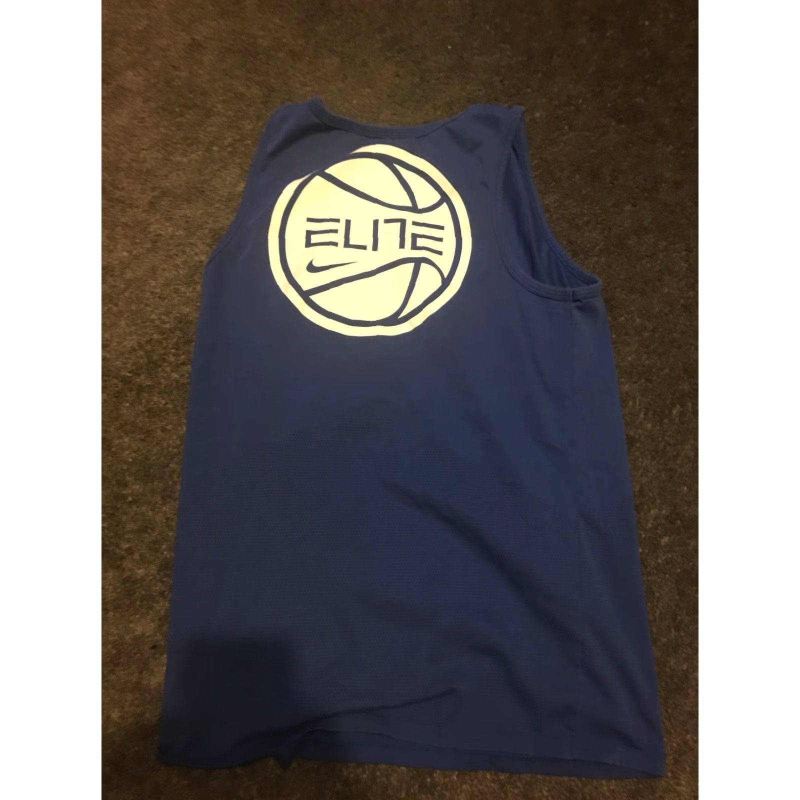 Nike Nike Dri Fit Elite Tank Top Basketball Shirt Blue White Sz Small Mens Tank Top Moisture Wicking 910109 480 Size US S / EU 44-46 / 1 - 4 Thumbnail