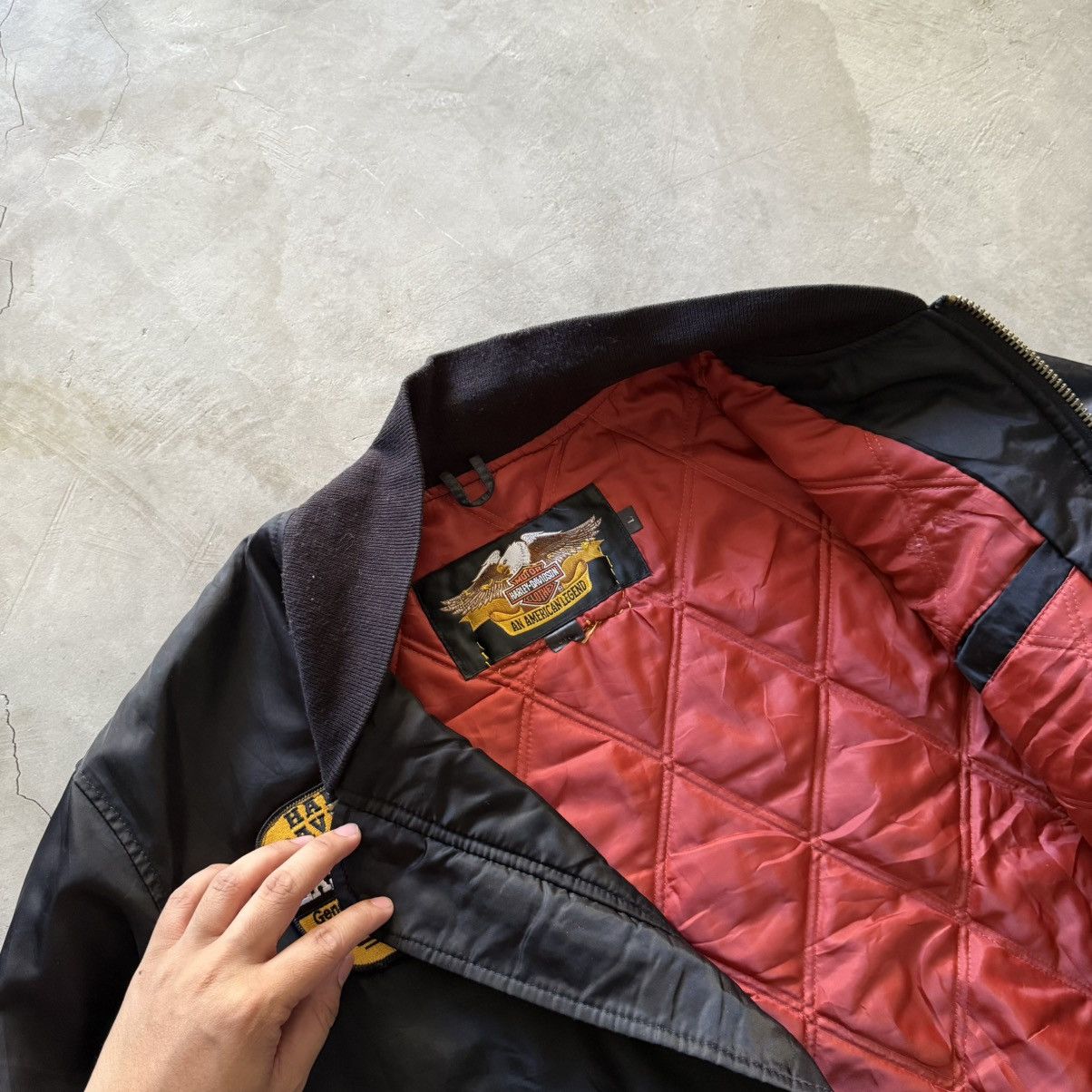 Harley Davidson Vintage Harley Davidson Owners Group(HOG) MA-1 Bomber Jacket Size US L / EU 52-54 / 3 - 8 Thumbnail