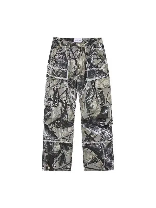 Jean Retro Camo Multi-Pocket Wide-Leg Cargo Jeans Size US 34 / EU 50 - 5 Thumbnail