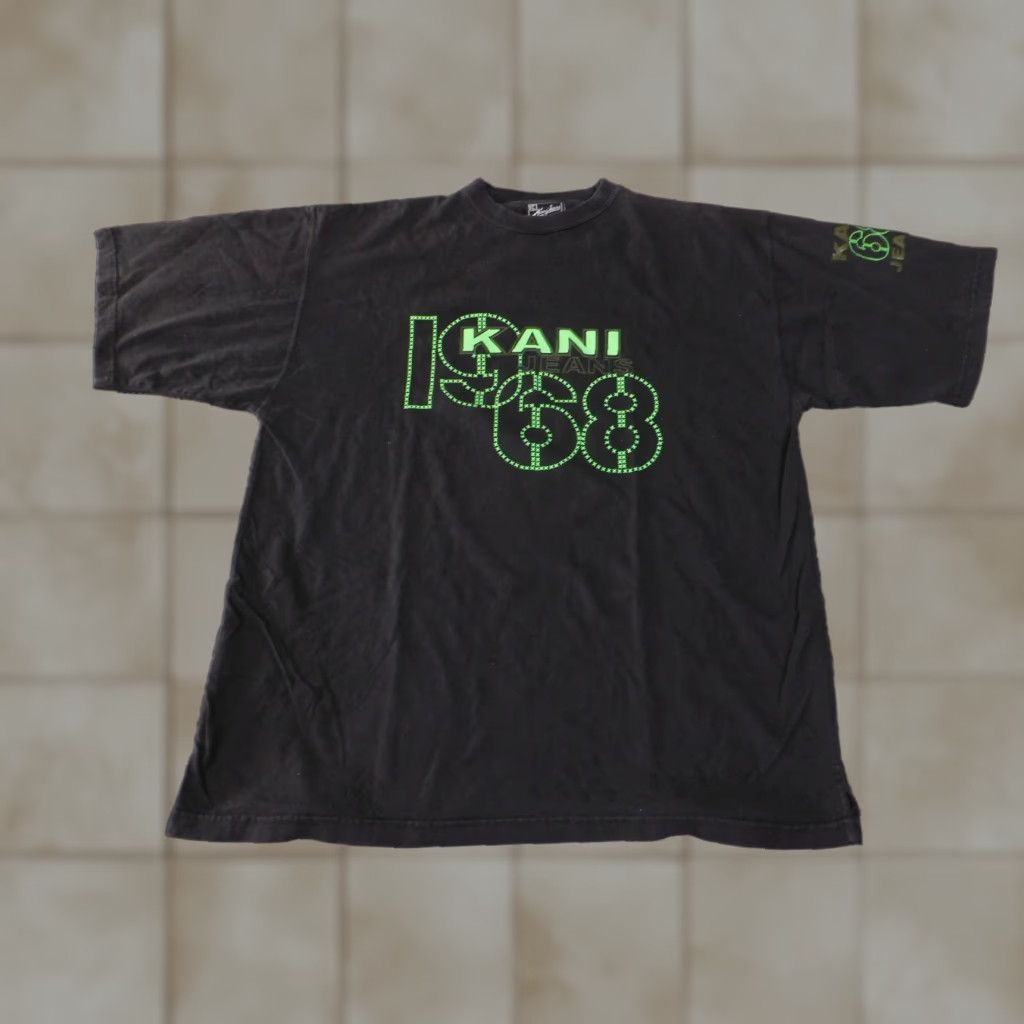 Vintage Kani Jeans Shirt Mens XL Black 1968 Graphic Short Sleeve Crew Neck Hip Hop Tee Tee Shirts Mens Black Graphic Print 1968 Hip Hop StreetwearKani Jeans Size US XL / EU 56 / 4 - 1 Thumbnail