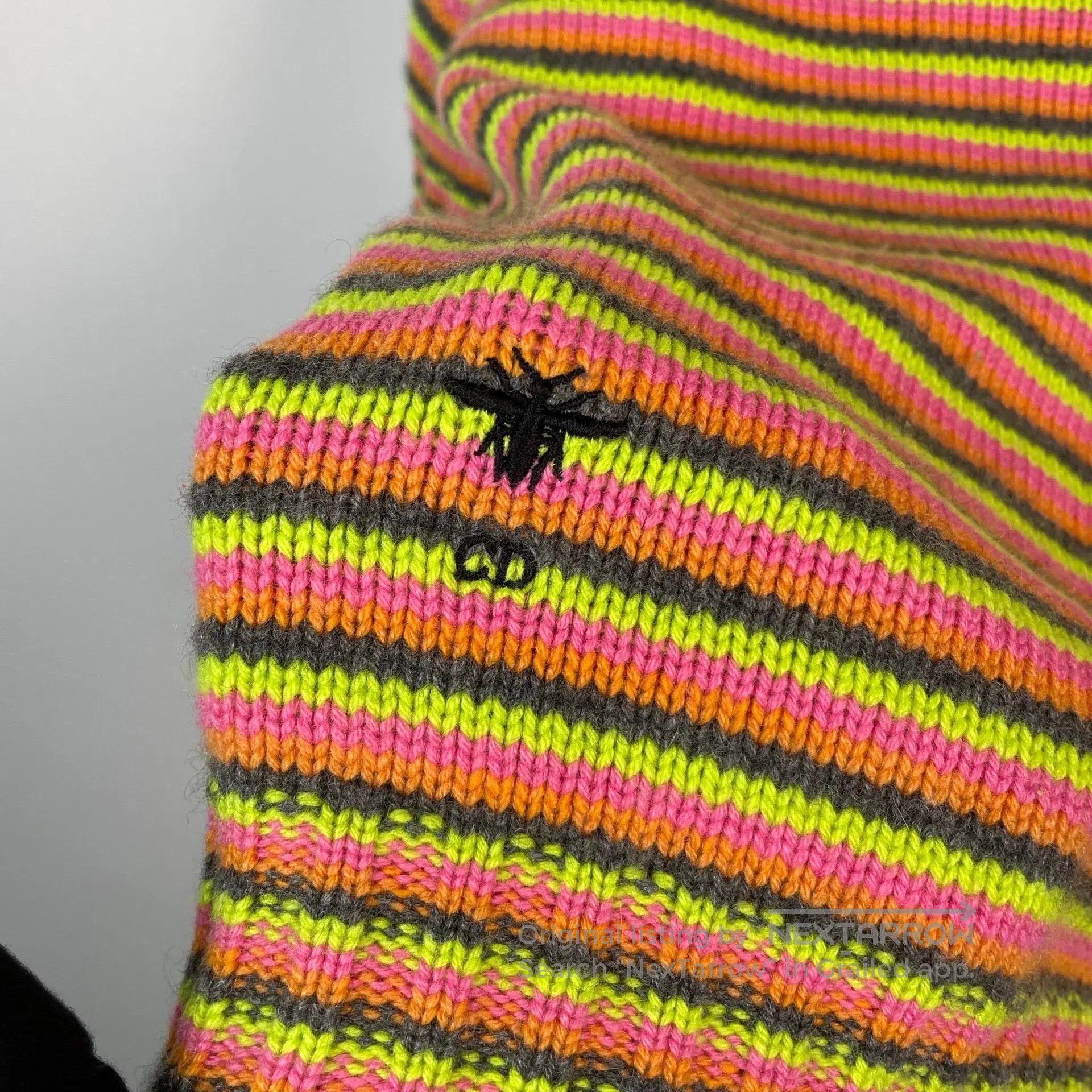 Dior Dior Colorful Striped Little Bee Cashmere Knit Short Sleev Size S / US 4 / IT 40 - 5 Thumbnail