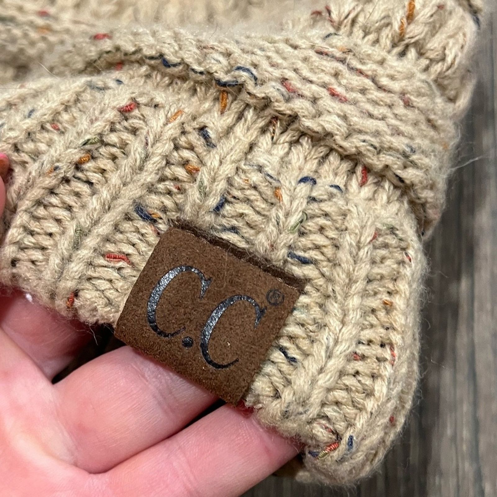 Vintage CC Beanie Hat Cozy Confetti Flecked Bun Acrylic One Size Size ONE SIZE - 3 Thumbnail