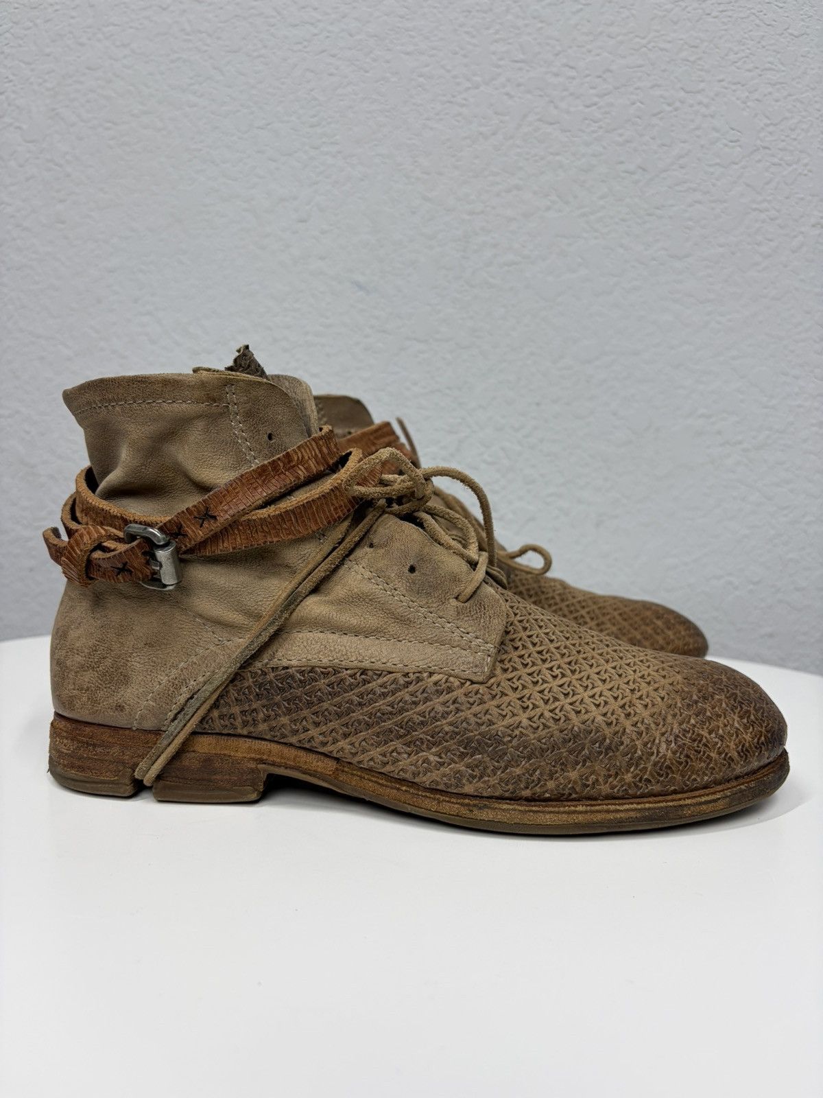 If Six Was Nine Vintage Italian AS 98 Heel Airstep Leather Biker Boots Size US 9 / EU 42 - 7 Thumbnail
