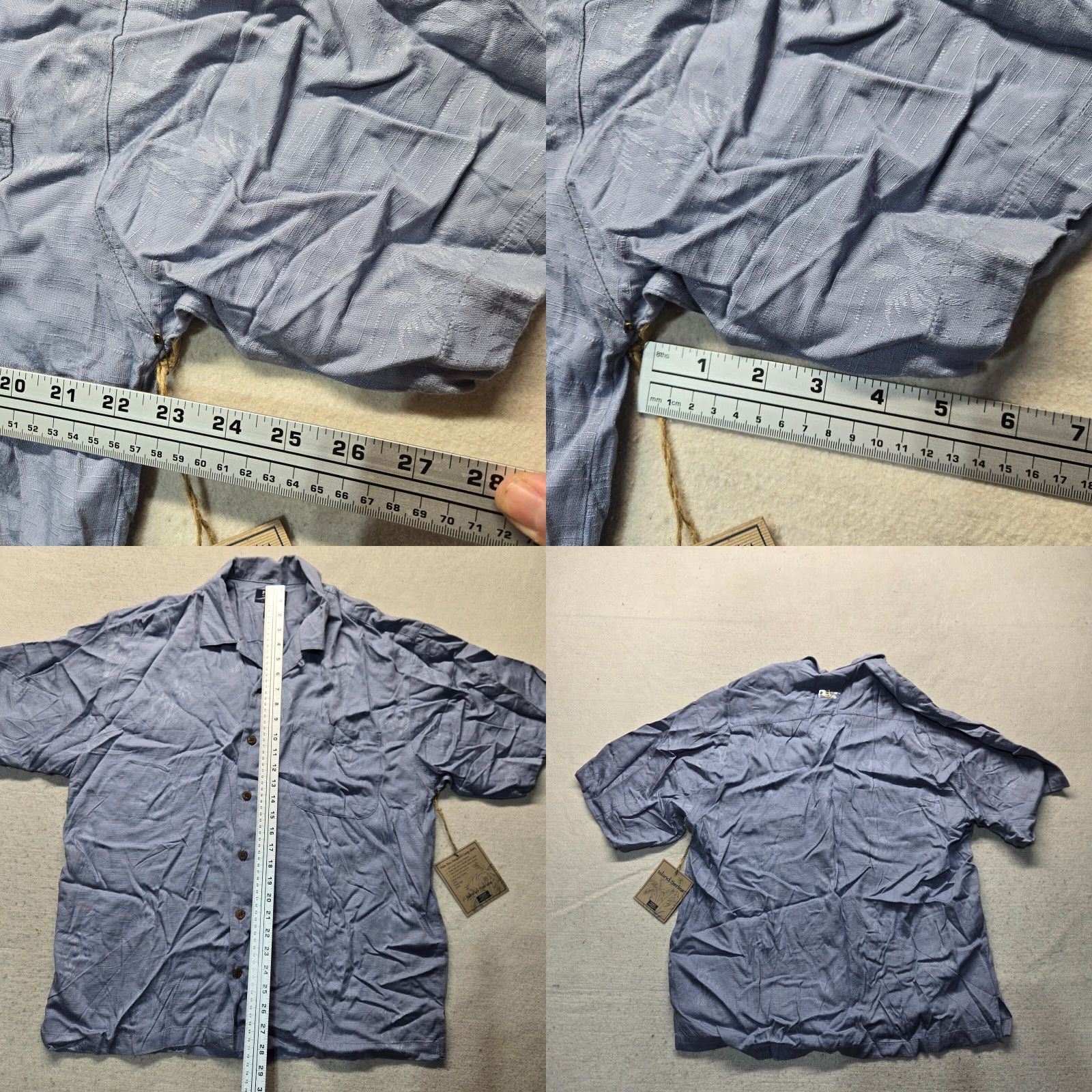 Port Authority Port Authority Shirt Blue Hawaii Palm Tree Print Button Up Short Sleeve Men's L Size US L / EU 52-54 / 3 - 8 Thumbnail