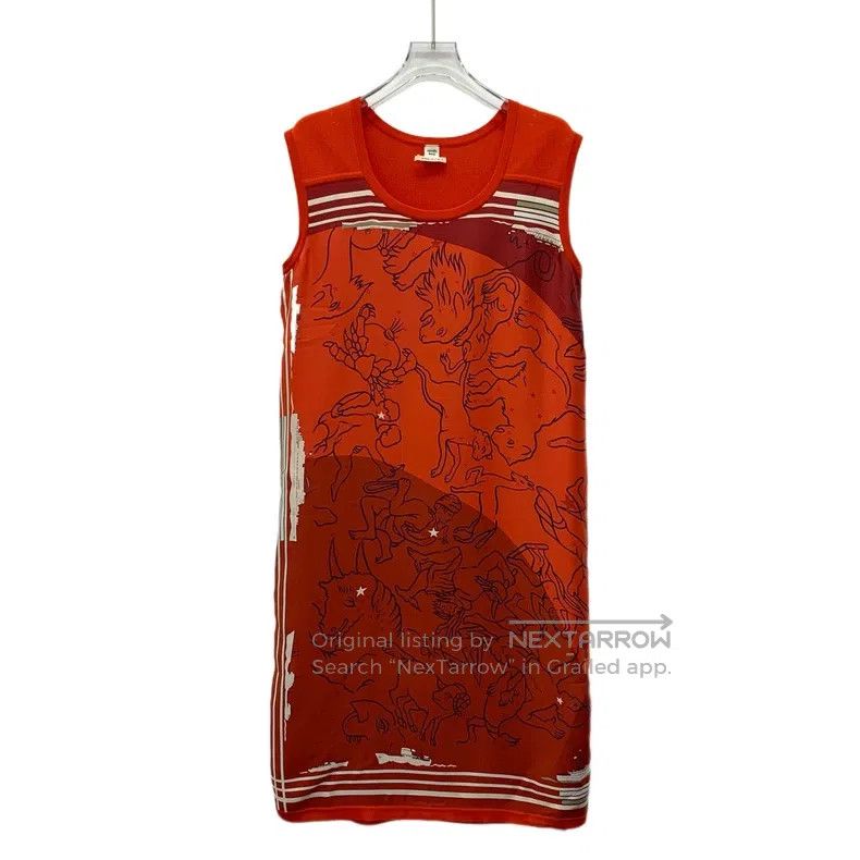 Hermes Hermes Red graffiti printed silk round-neck sleeveless kni Size XS / US 0-2 / IT 36-38 - 1 Thumbnail