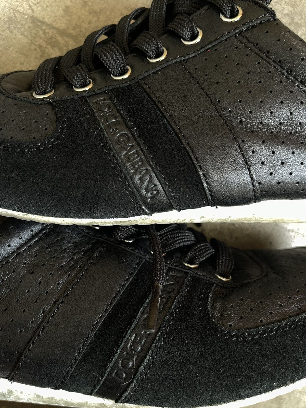 Dolce & Gabbana Dolce Gabanna Logo Leather Black Sneakers Size US 7 / EU 40 - 4 Thumbnail