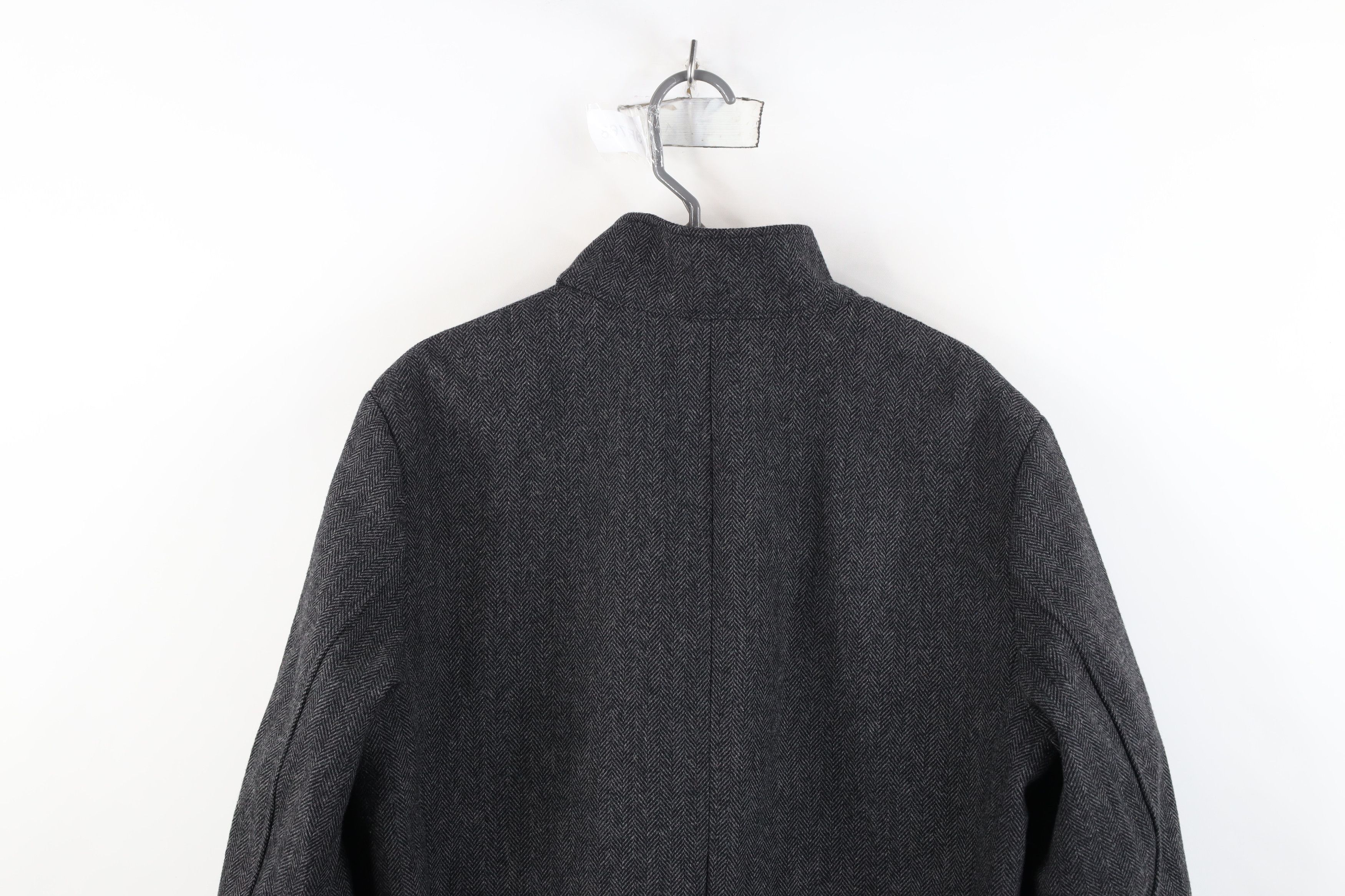 Express Express Herringbone Full Zip Overcoat Trench Jacket Gray Size US L / EU 52-54 / 3 - 12 Thumbnail