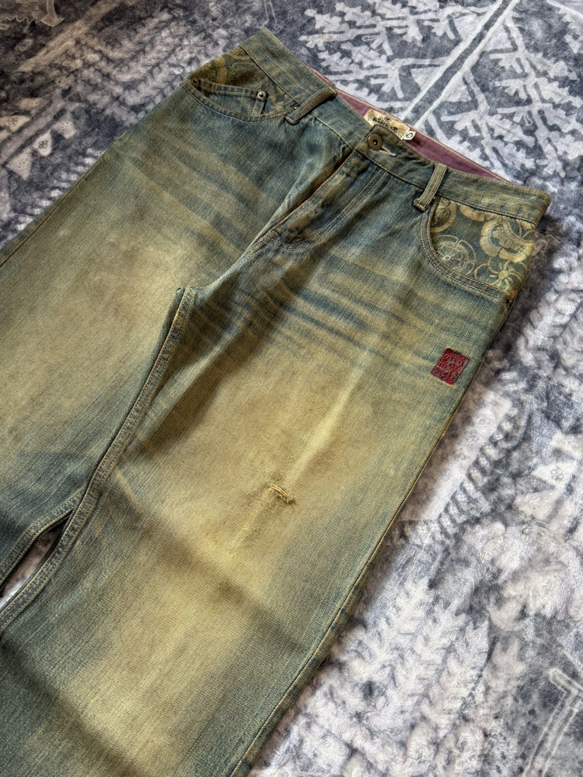 Blue Blue Japan × Japanese Brand × KOJIMA GENES Karakuri Japan Artisanal Double Pocket Mud Wash Baggy Jeans Size US 30 / EU 46 - 3 Thumbnail