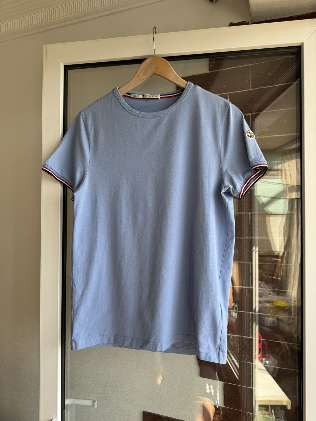 Moncler Moncler Blue luxury Tee Size US M / EU 48-50 / 2 - 1 Thumbnail