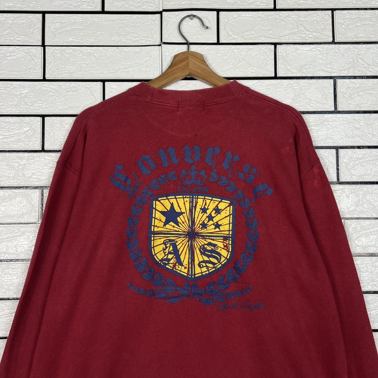 Converse CONVERSE Big Logo Crewneck Sweatshirt #3991-C182 Size US XL / EU 56 / 4 - 2 Thumbnail