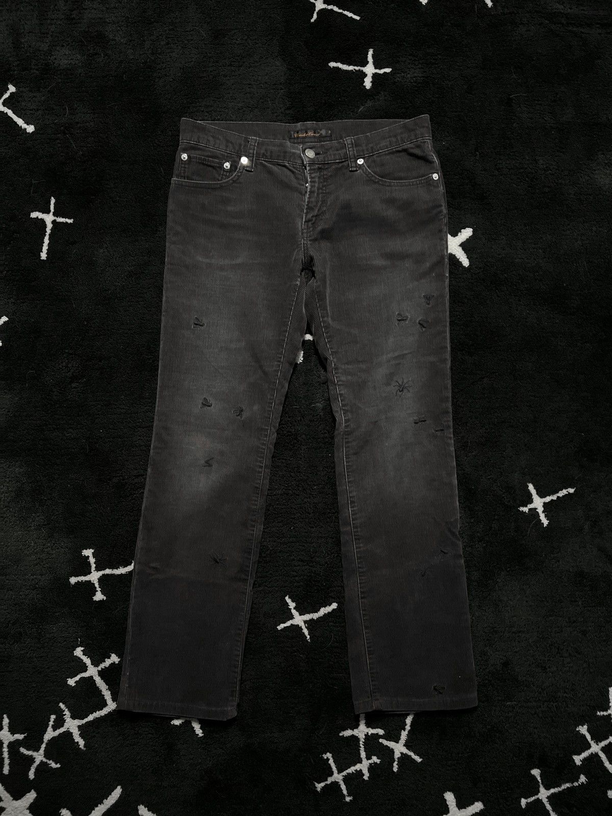 Pre-owned Undercover Aw06 - Bug Corduroy Pants In Black