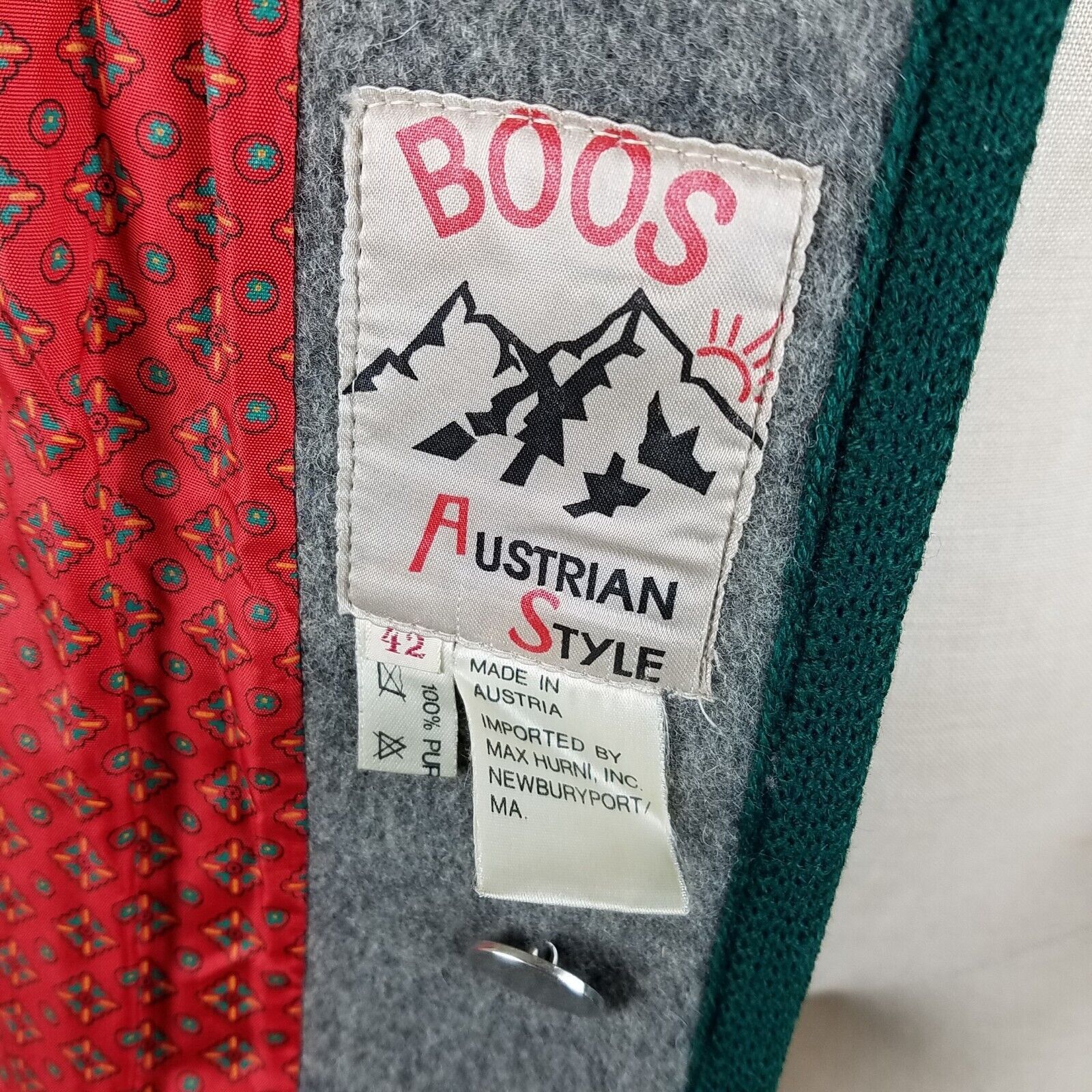 Vintage Vtg Boos Austria Nordic Felted Boiled Wool Sweater Jacket 42 Size M / US 6-8 / IT 42-44 - 6 Thumbnail