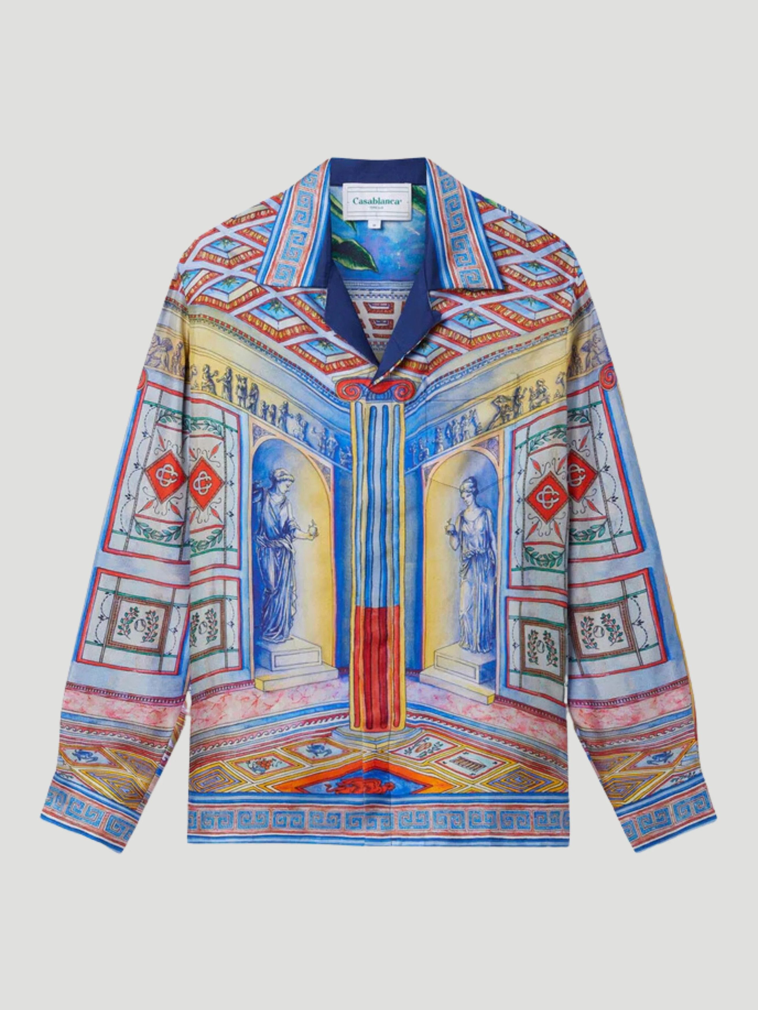 Casablanca o1mle0326 Long Sleeve Cuban Collar Shirt Le Temple Size US S / EU 44-46 / 1 - 1 Thumbnail