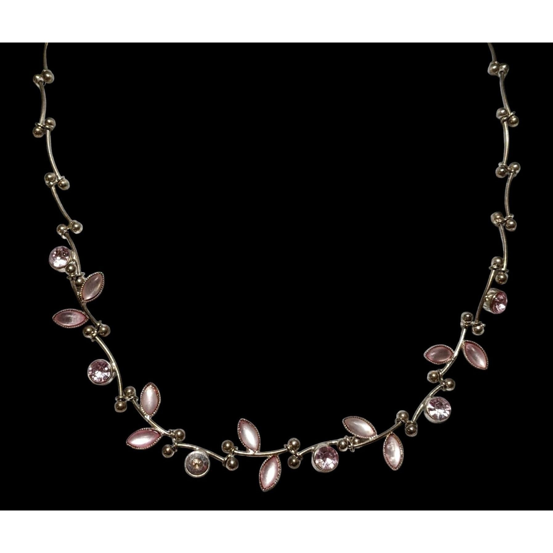 Other Pink Floral Rhinestone Gemmed Princess Necklace Size ONE SIZE - 1 Thumbnail