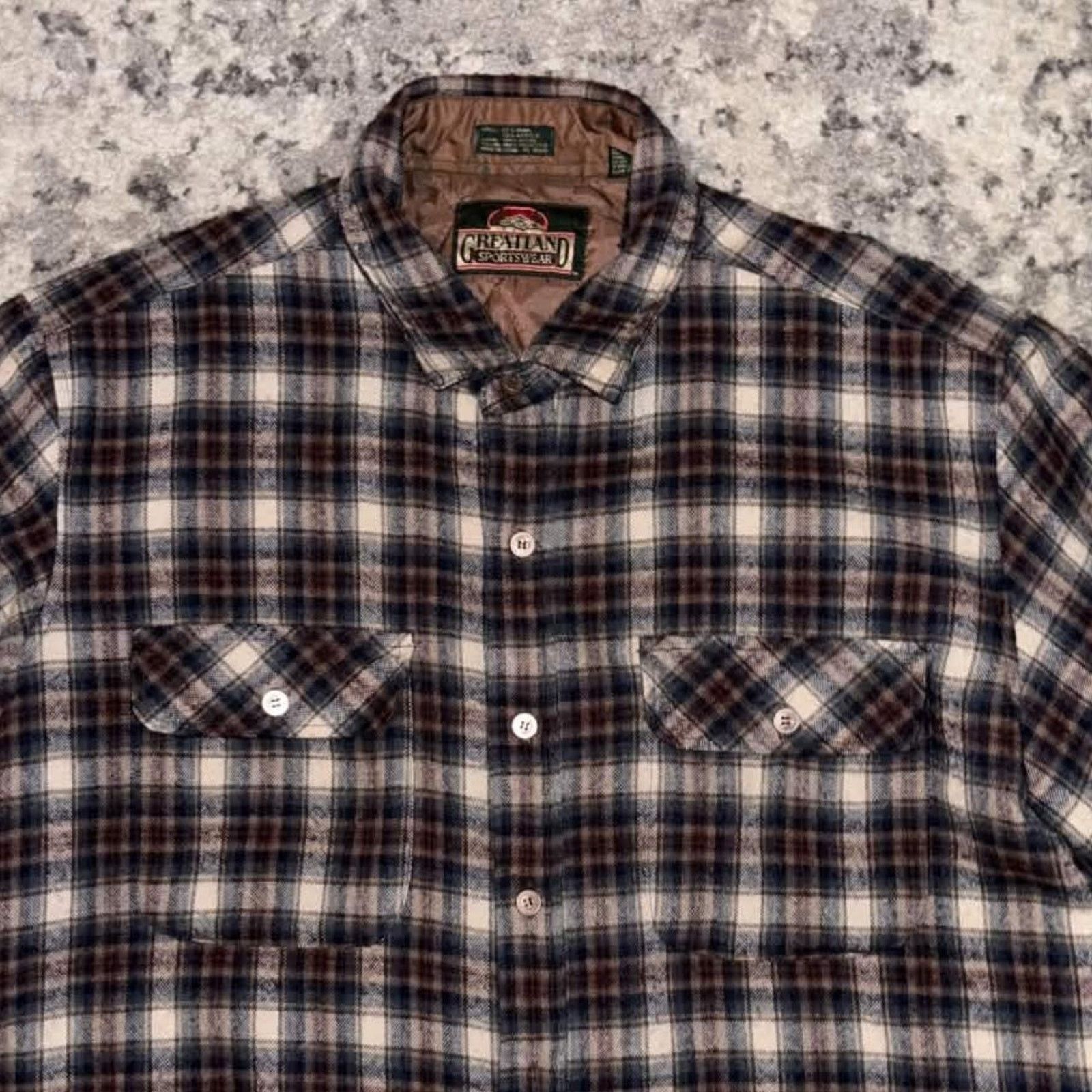 Vintage Greatland Sportswear Insulated Button Up Plaid Wool Shacket Size US L / EU 52-54 / 3 - 2 Thumbnail