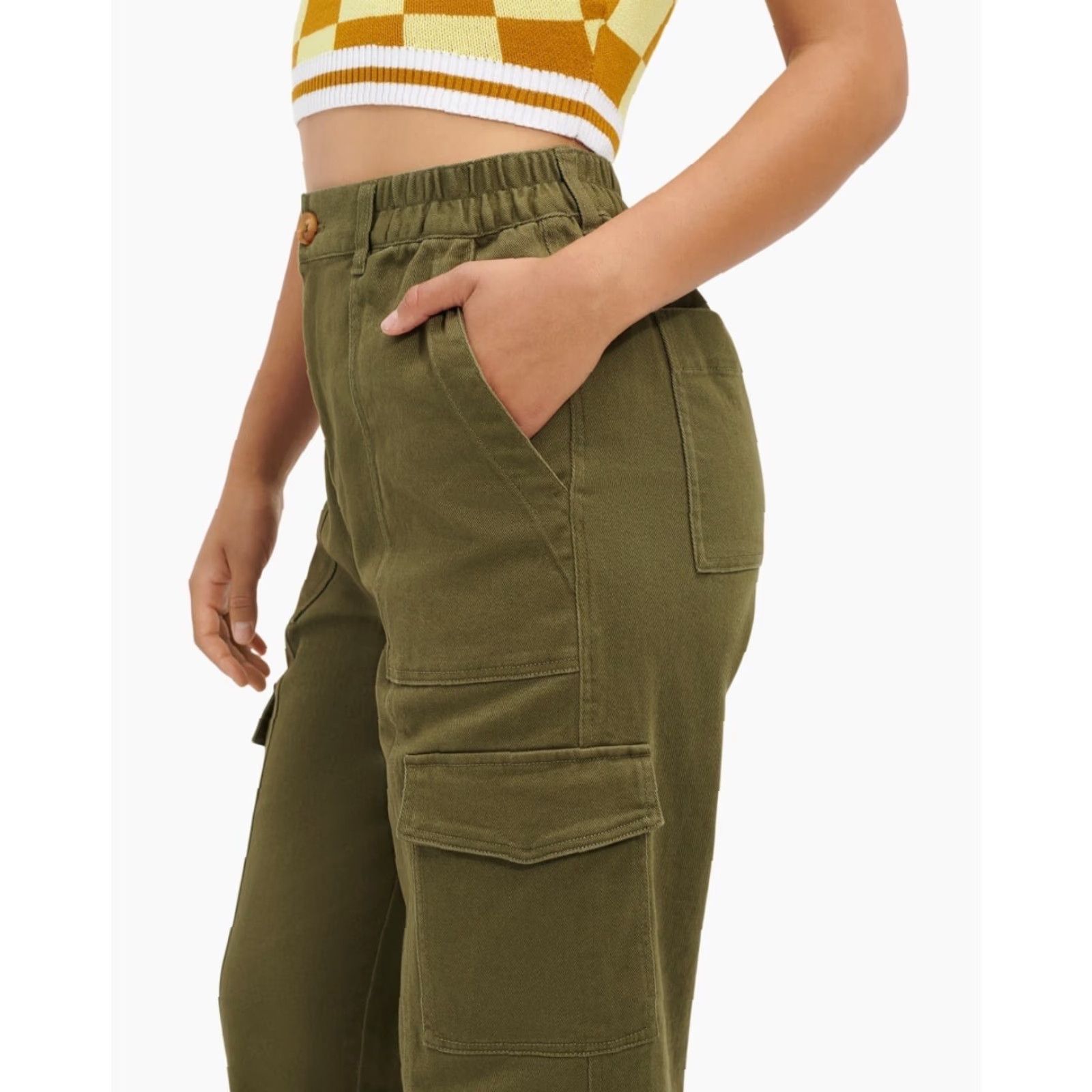 Ugg UGG Kensley Cargo Pant XS Women Slim Leg Green 36" Inseam Cargo Pockets Zipper Elastic Waistband NWT Size 26" / US 2 / IT 38 - 7 Thumbnail