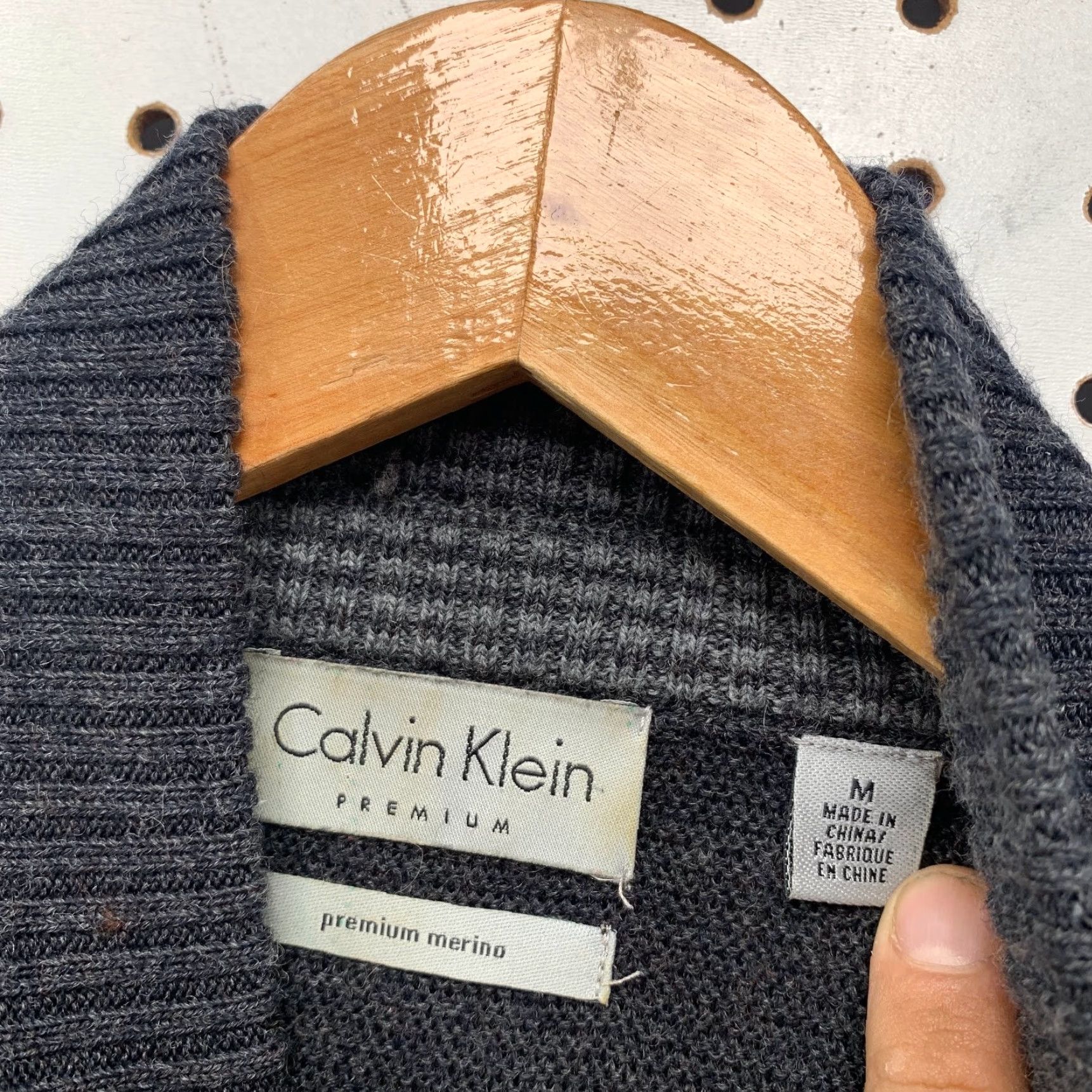 Calvin Klein Calvin Klein Premium Merino Wool Sweater Mens Medium Gray 1/4 Zip Work Crewneck Mock Neck Knit Pullover Casual Winter Fall Spring Mens Size US M / EU 48-50 / 2 - 3 Thumbnail