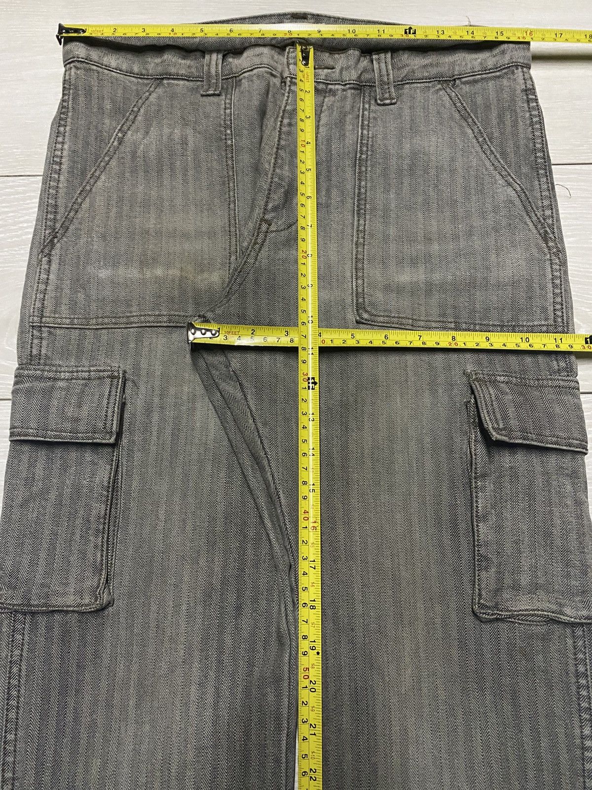 Global Work Crazy Vintage Global Work Cargo Hickory Jeans Size US 32 / EU 48 - 10 Thumbnail