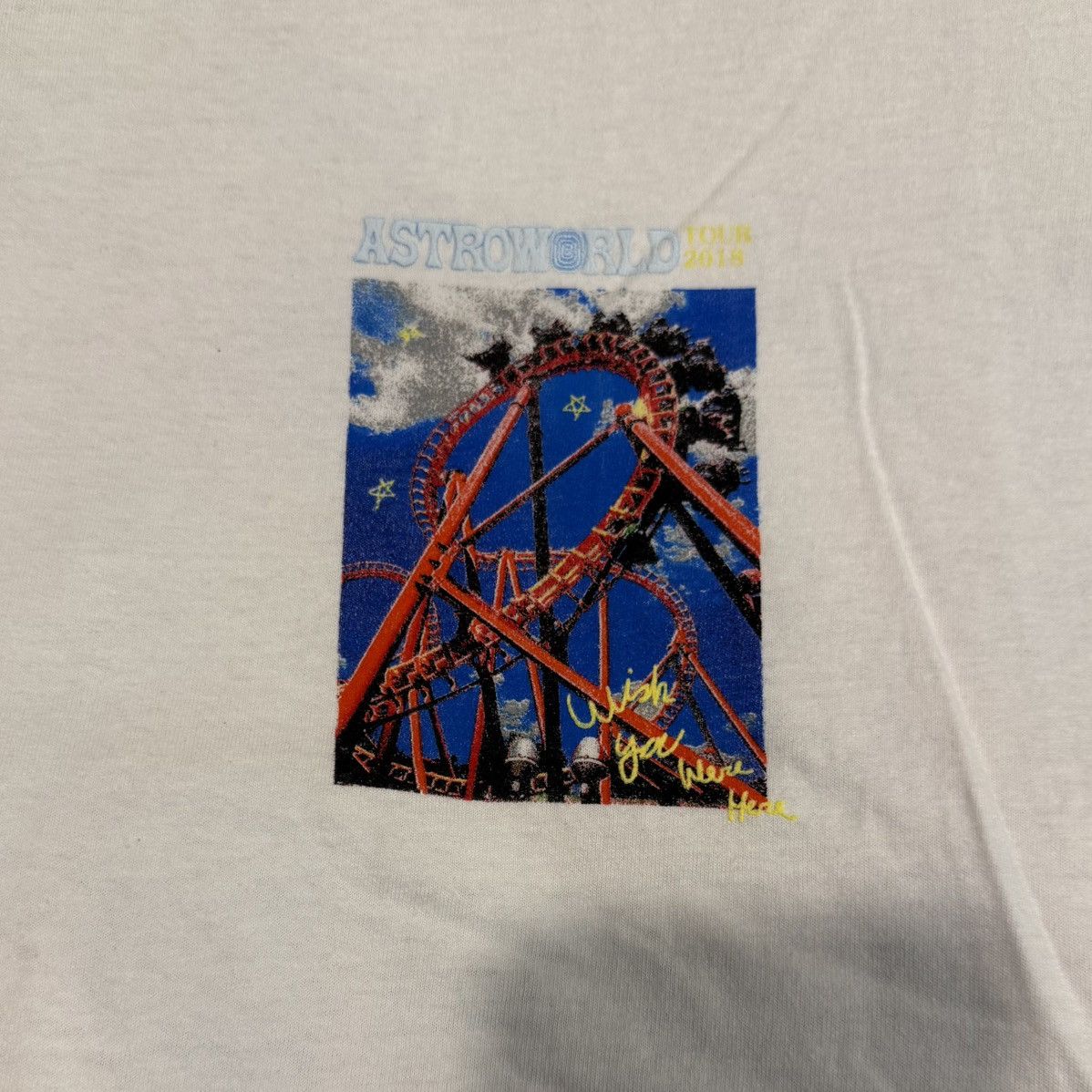 Travis Scott Travis Scott Astroworld White Roller Coaster 2018 Tour Shirt Size US L / EU 52-54 / 3 - 3 Thumbnail