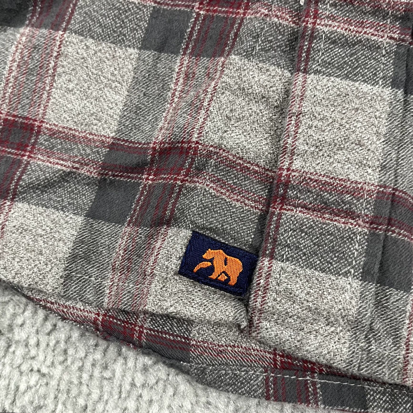J Brand The Normal Brand Flannel Shirt XL Gray Red Plaid Button-Up Outdoor Mens Size US XL / EU 56 / 4 - 3 Thumbnail