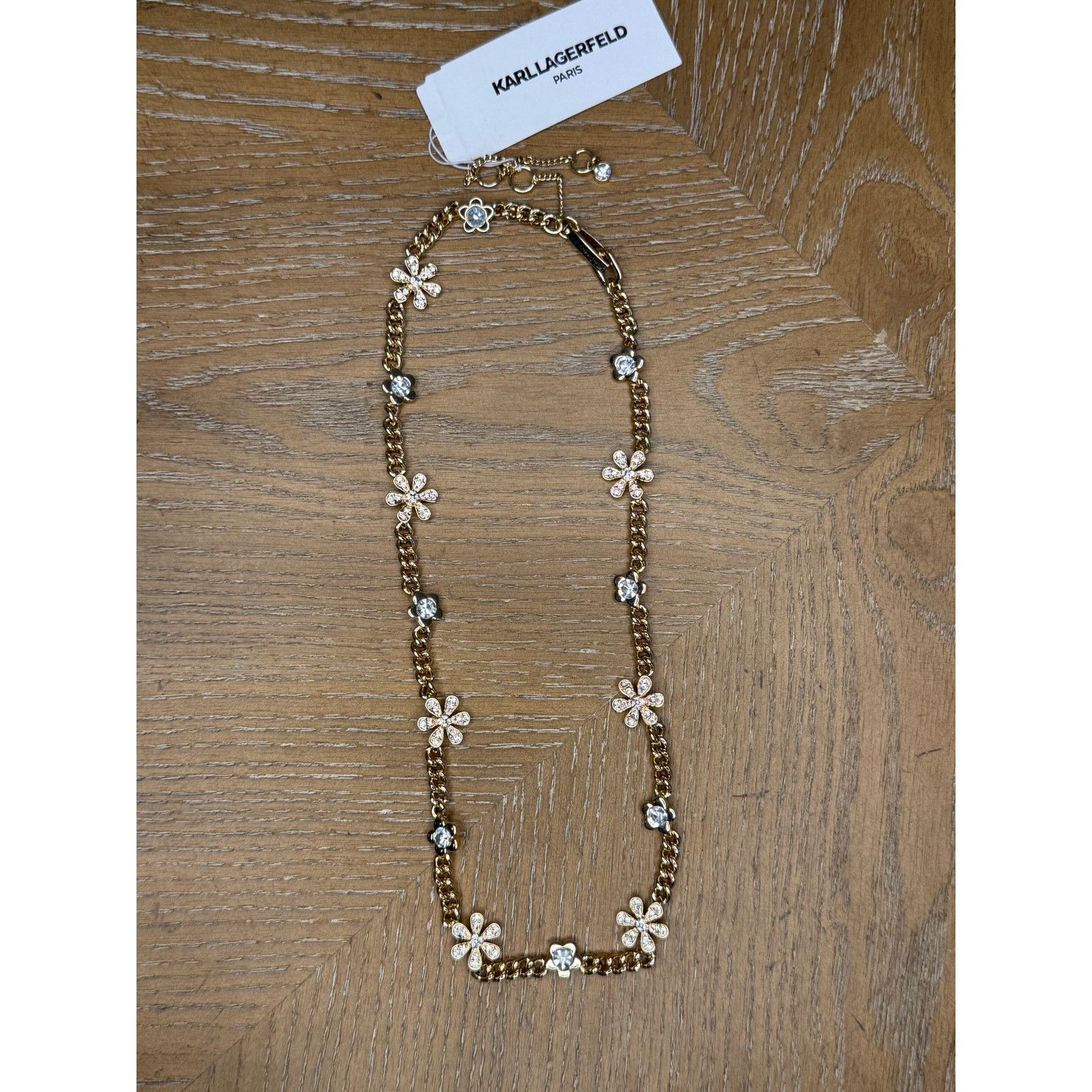 Karl Lagerfeld Karl Lagerfeld Paris Gold Tone Crystal Flower Necklace NWT Size ONE SIZE - 6 Thumbnail