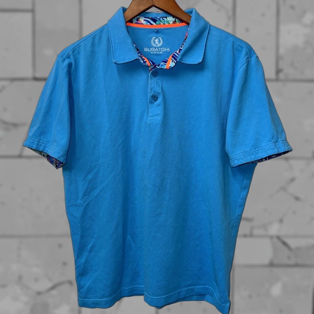 BUGATCHI BUGATCHI UOMO Blue Polo Shirt Mens Size L Size US L / EU 52-54 / 3 - 1 Thumbnail