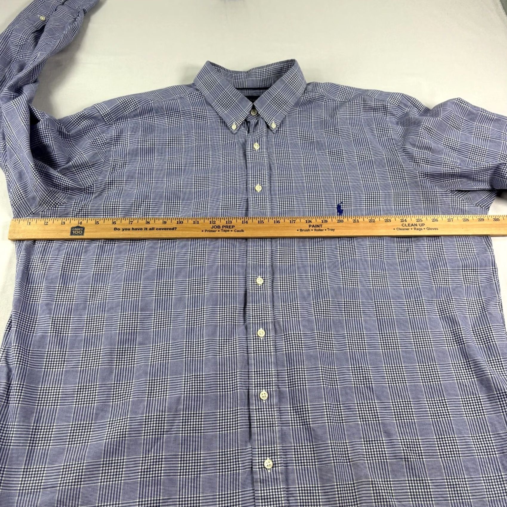 Polo Ralph Lauren Polo Ralph Lauren Shirt Mens 2XLT Tall Blue Plaid Button Up Long Sleeve Size US XXL / EU 58 / 5 - 6 Thumbnail