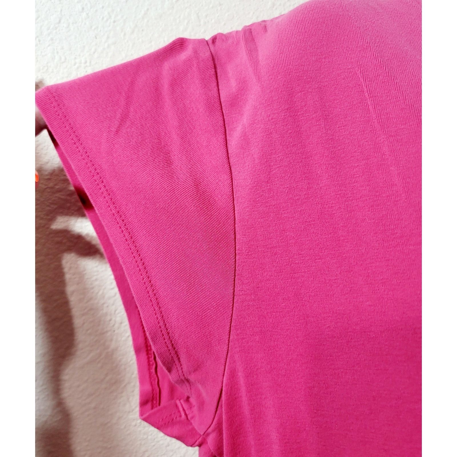 Chicos Chico's Pink V Neck Short Capped Sleeves Top 2 Large 12 14 Size L / US 10 / IT 46 - 6 Thumbnail