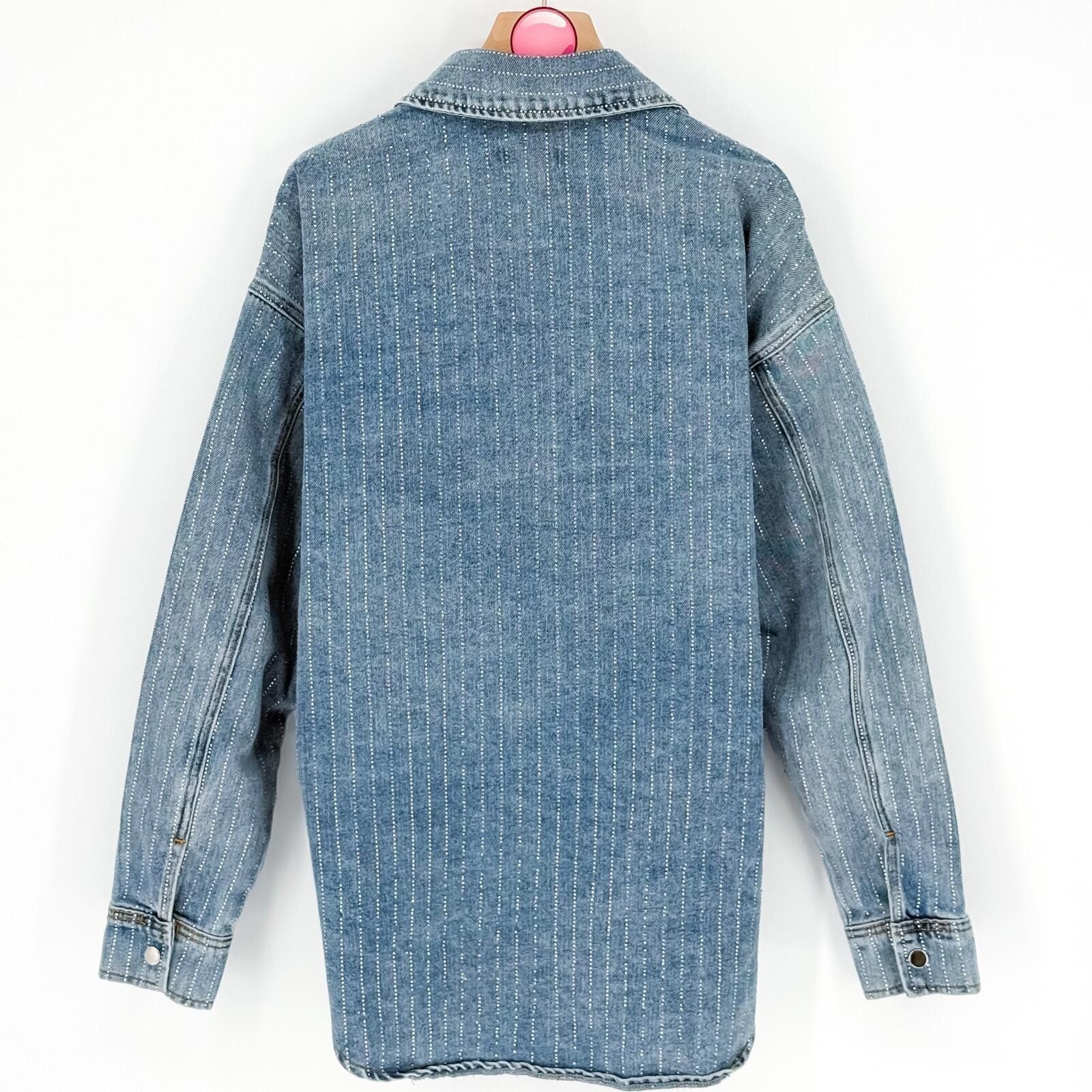Forever 21 Forever 21 Denim Shirt Rhinestone Y2K Button Up Women M Size M / US 6-8 / IT 42-44 - 2 Thumbnail