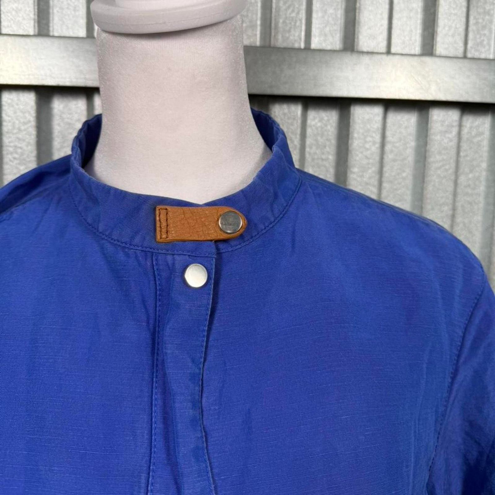 Lafayette 148 Lafayette 148 new york blue jacket with leather trim Size M / US 6-8 / IT 42-44 - 4 Thumbnail
