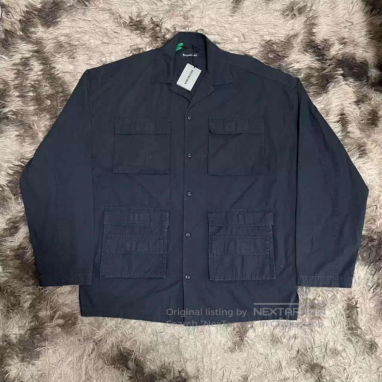 Balenciaga Black Long Sleeve Button-Up Utility Shirt. Size US M / EU 48-50 / 2 - 1 Thumbnail