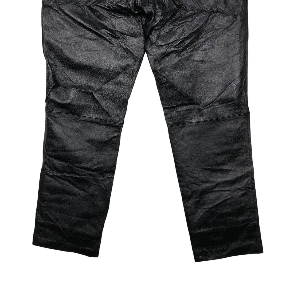 Genuine Leather × Japanese Brand × Vintage 🔥VINTAGE BIKER GENUINE LEATHER PANTS VOLCANO ISSEY MIYAKE Size US 30 / EU 46 - 11 Thumbnail