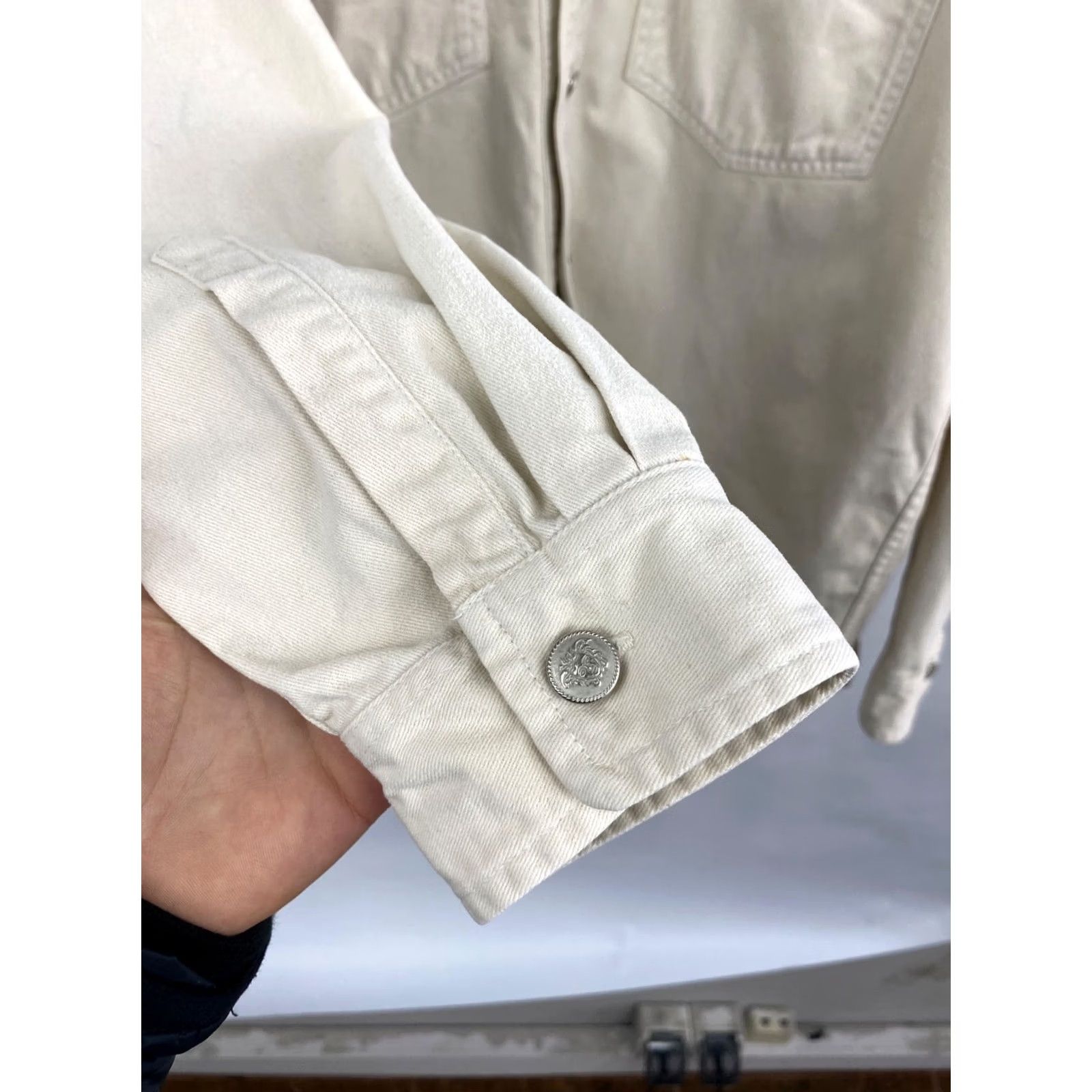 Versace Jeans Couture VINTAGE Versace Jeans Couture Overshirt Jacket Men XL Beige 90s Y2K Retro jacket Size US XL / EU 56 / 4 - 8 Thumbnail