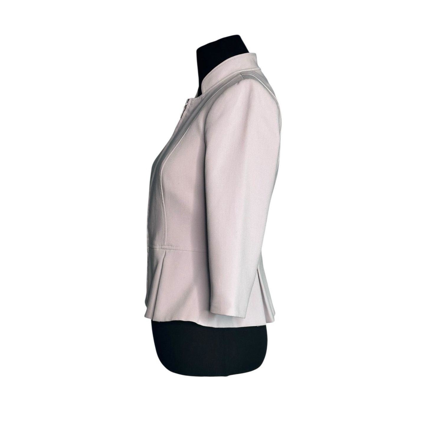 White House Black Market White House Black Market Lilac Peplum Zipper Jacket size 00P Size XXS / US 00 / IT 34 - 7 Thumbnail