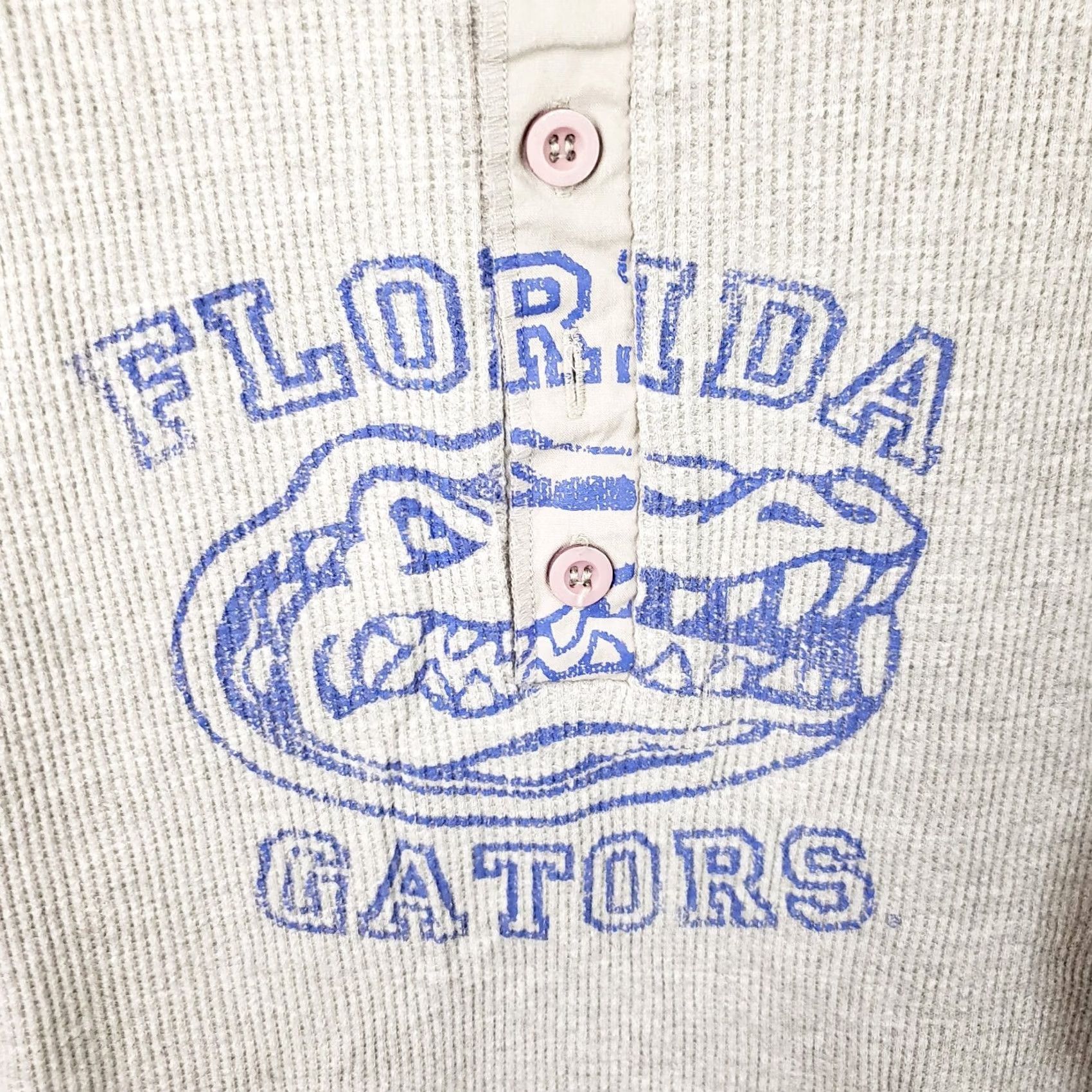 Izod Florida Gators Izod Collegiate Mens 2XL Gray Henley Shirt Waffle Knit Thermal Size US XXL / EU 58 / 5 - 4 Thumbnail