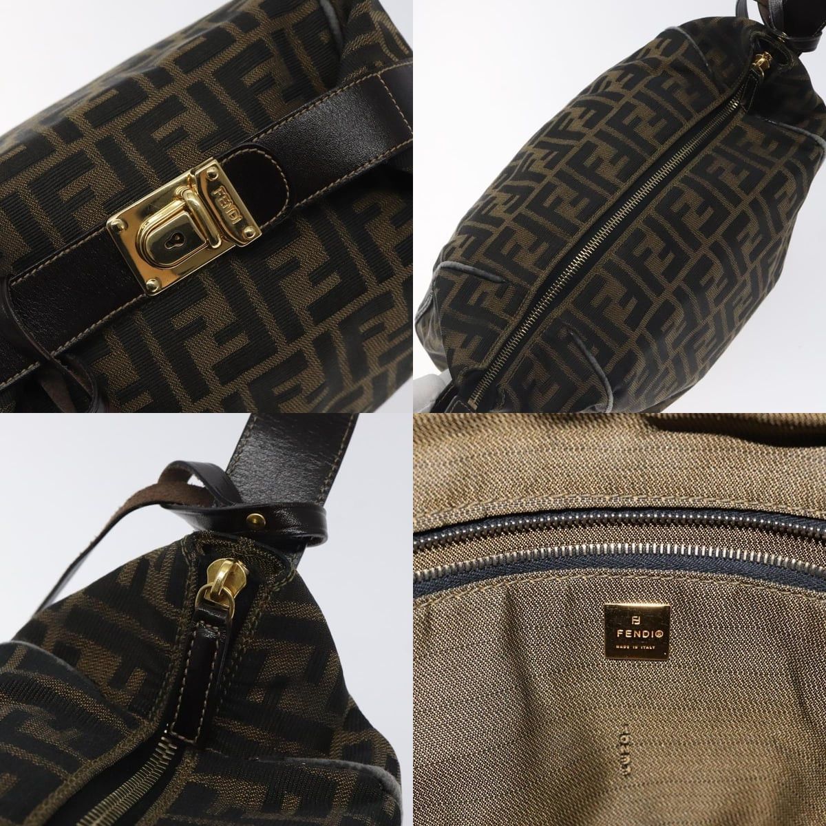 Fendi FENDI Zucca Canvas Hand Bag Black Brown Size ONE SIZE - 11 Thumbnail