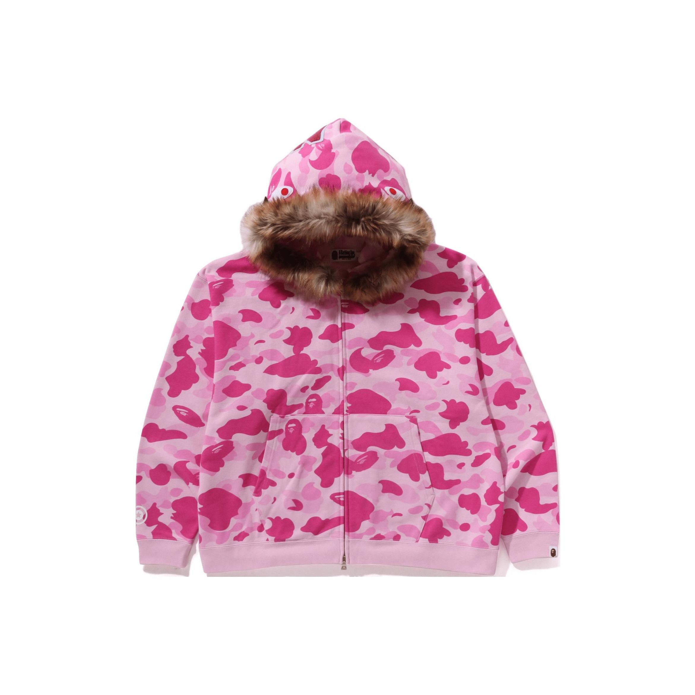Bape A Bathing Ape Pink Camo Shark Hoodie Size L Size US L / EU 52-54 / 3 - 1 Thumbnail