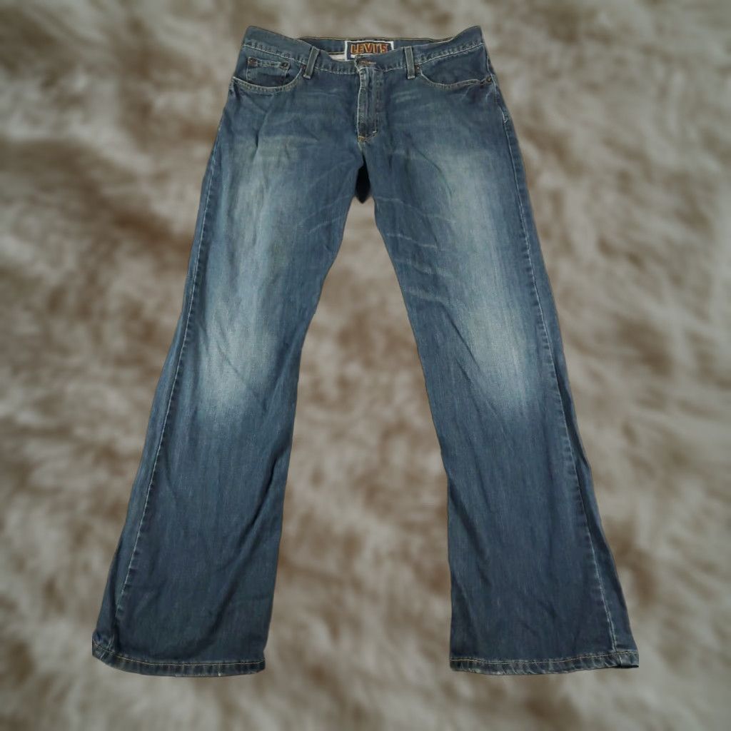 Levi's 527 Bootcut Jeans Mens 36x32 Blue Medium Wash Distressed