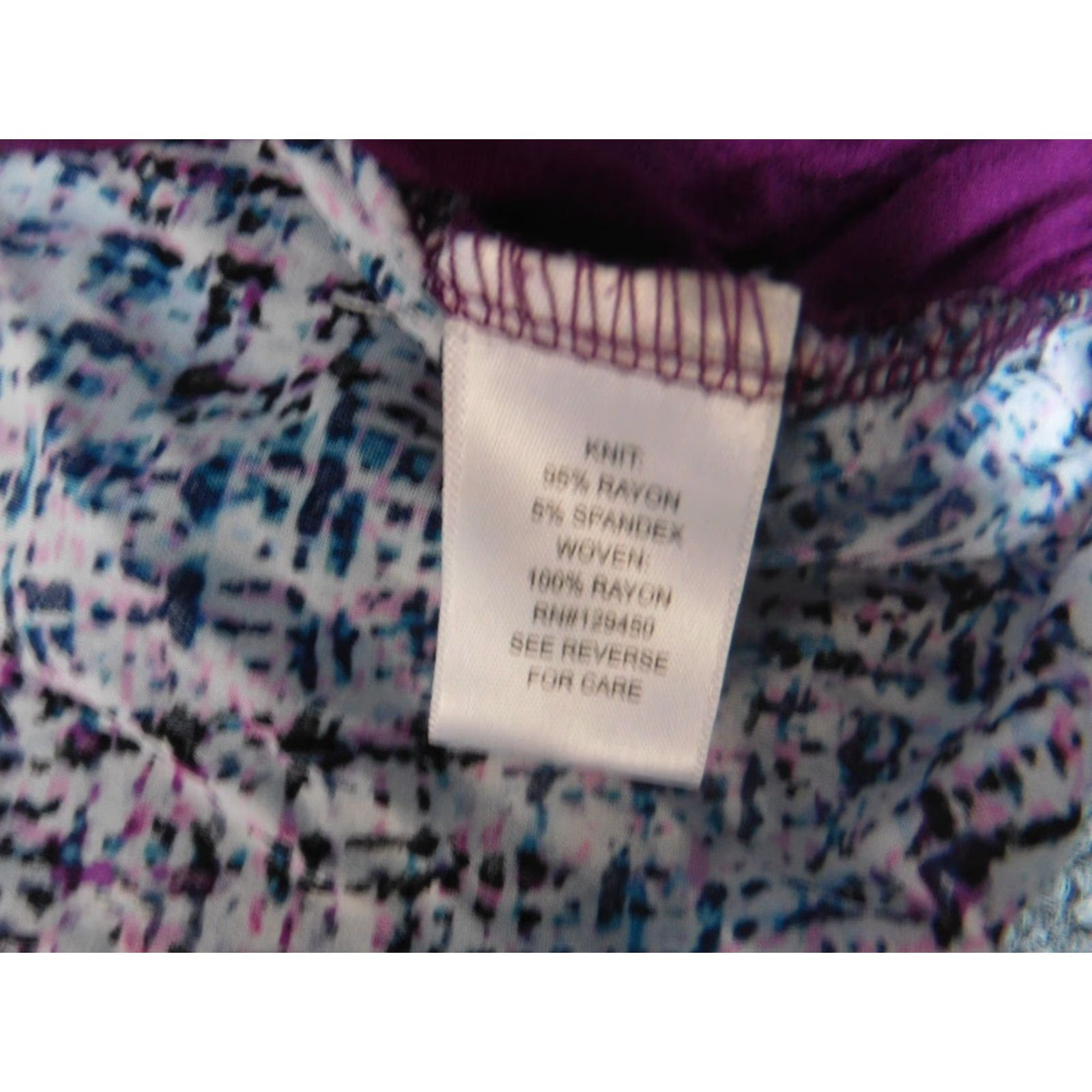 Croft & Barrow Croft & Barrow Womens Blouse XL Purple Stretch Crew Neck Short Sleeve Pullover Rayon Floral Casual Regular Basic Classic Womens Size XL / US 12-14 / IT 48-50 - 7 Thumbnail