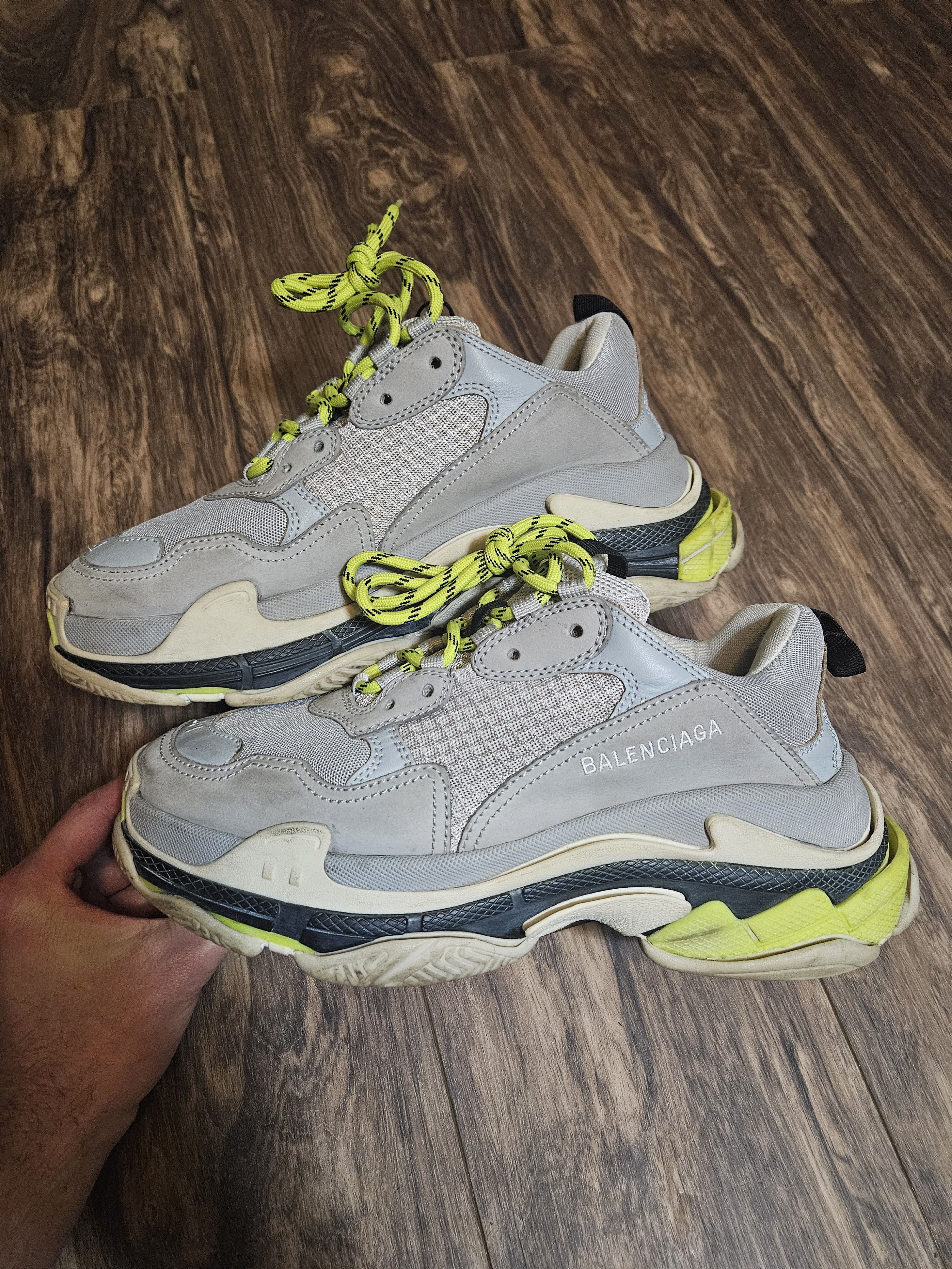 Balenciaga Balenciaga Triple S Gray Green Sz 41 Size US 8 / EU 41 - 1 Thumbnail