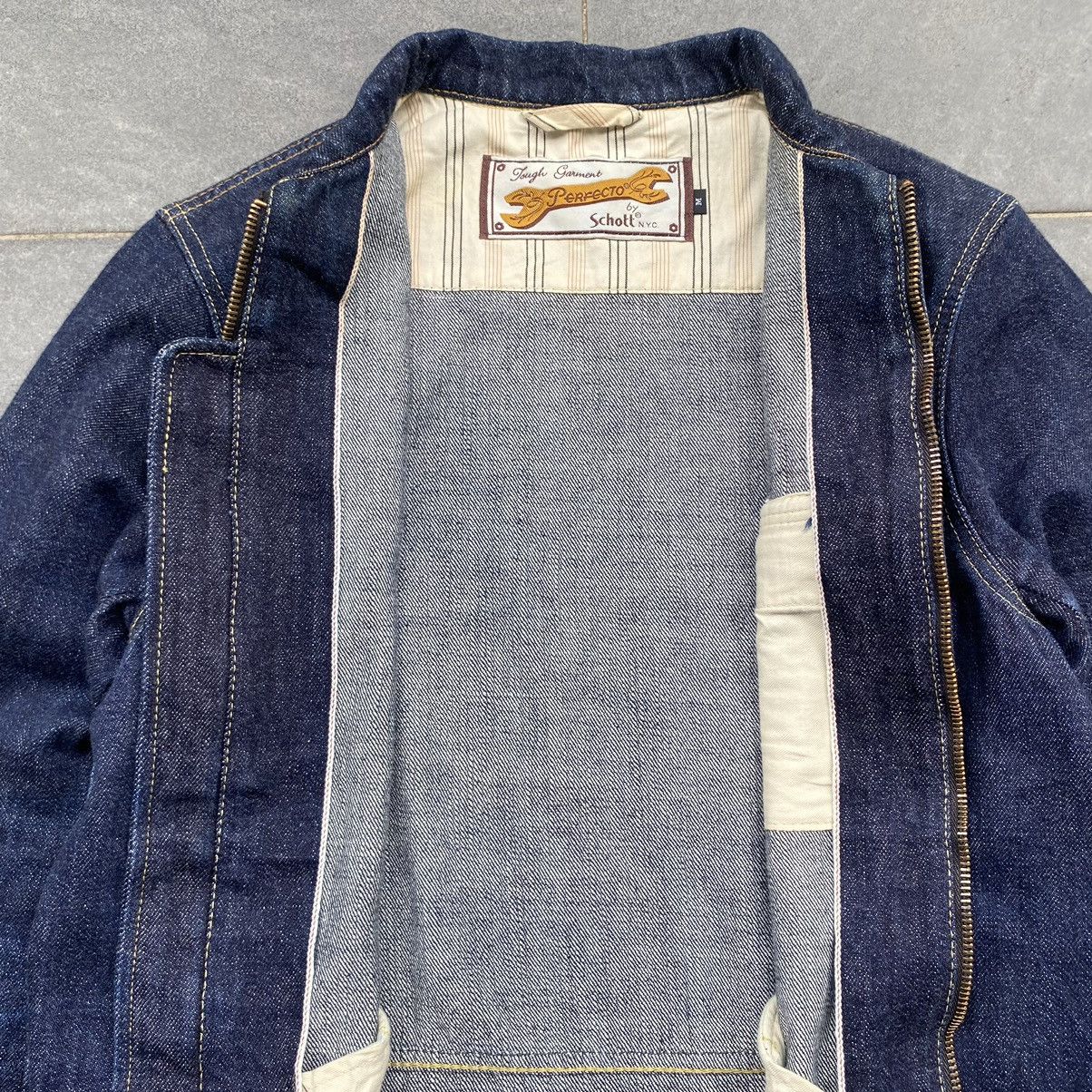 Schott 90s Perfecto by Schott Nyc Selvedge Zip Up Denim Jacket Size US M / EU 48-50 / 2 - 9 Thumbnail
