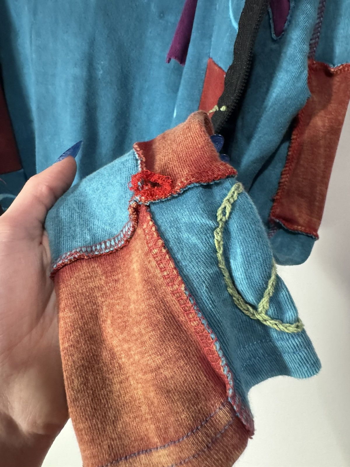 Vintage Embroidered Patchwork Zip Hoodie With Elf Style Hood Size M / US 6-8 / IT 42-44 - 11 Thumbnail